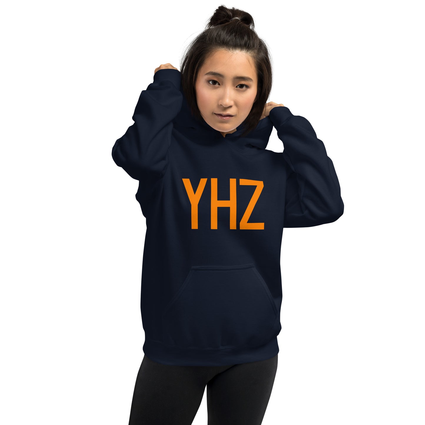 Unisex Hoodie - Orange Graphic • YHZ Halifax • YHM Designs - Image 08