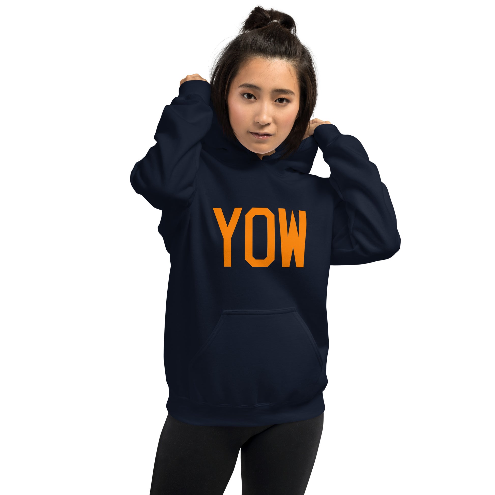 Unisex Hoodie - Orange Graphic • YOW Ottawa • YHM Designs - Image 07