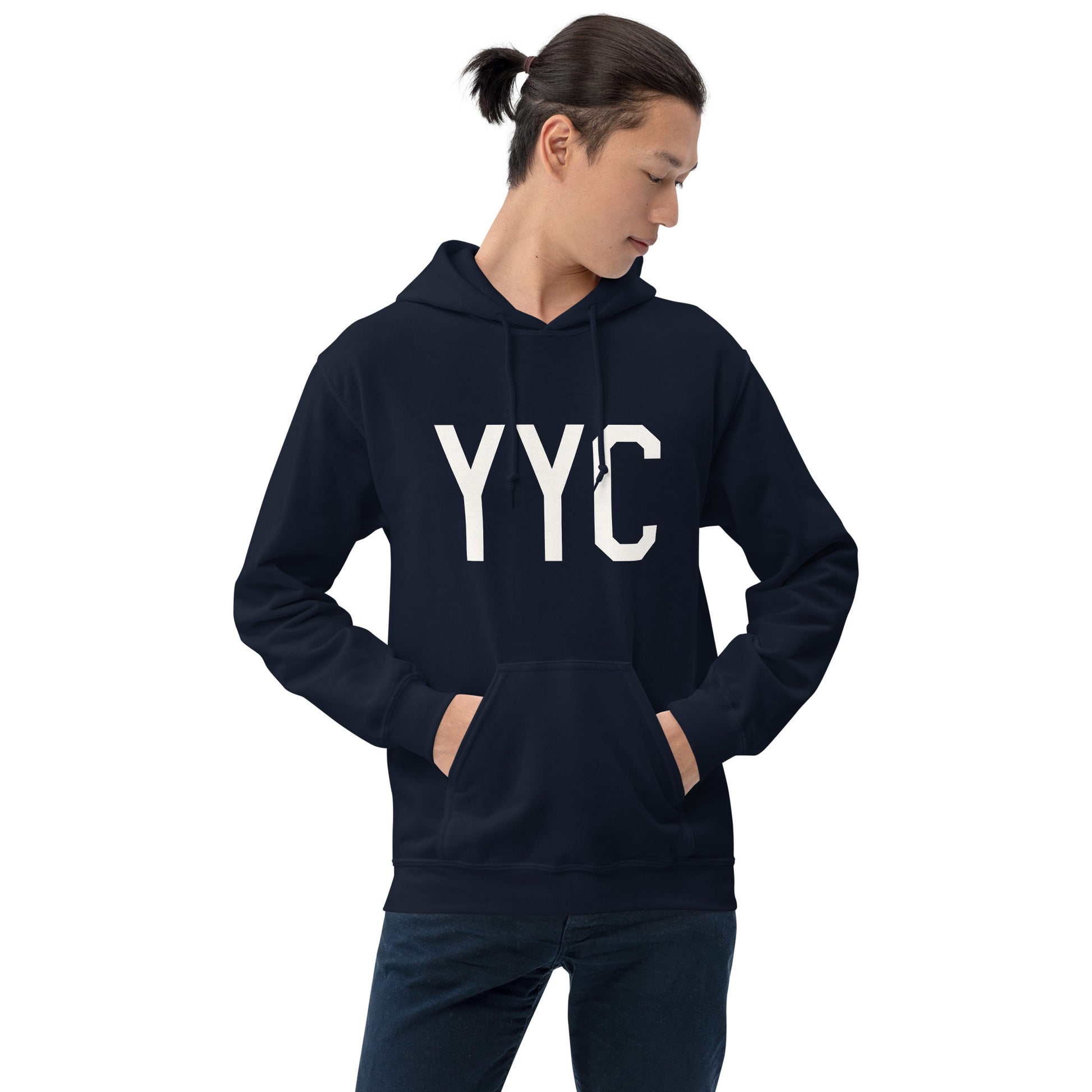 Unisex Hoodie - White Graphic • YYC Calgary • YHM Designs - Image 09