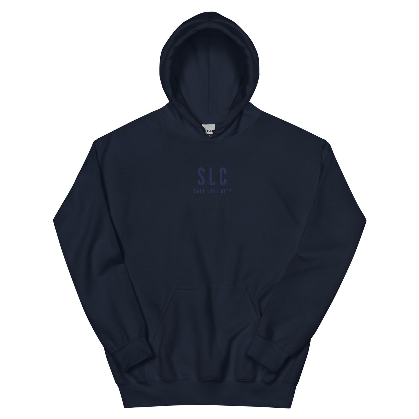 Embroidered Unisex Hoodie - Monochrome • SLC Salt Lake City • YHM Designs - Image 09