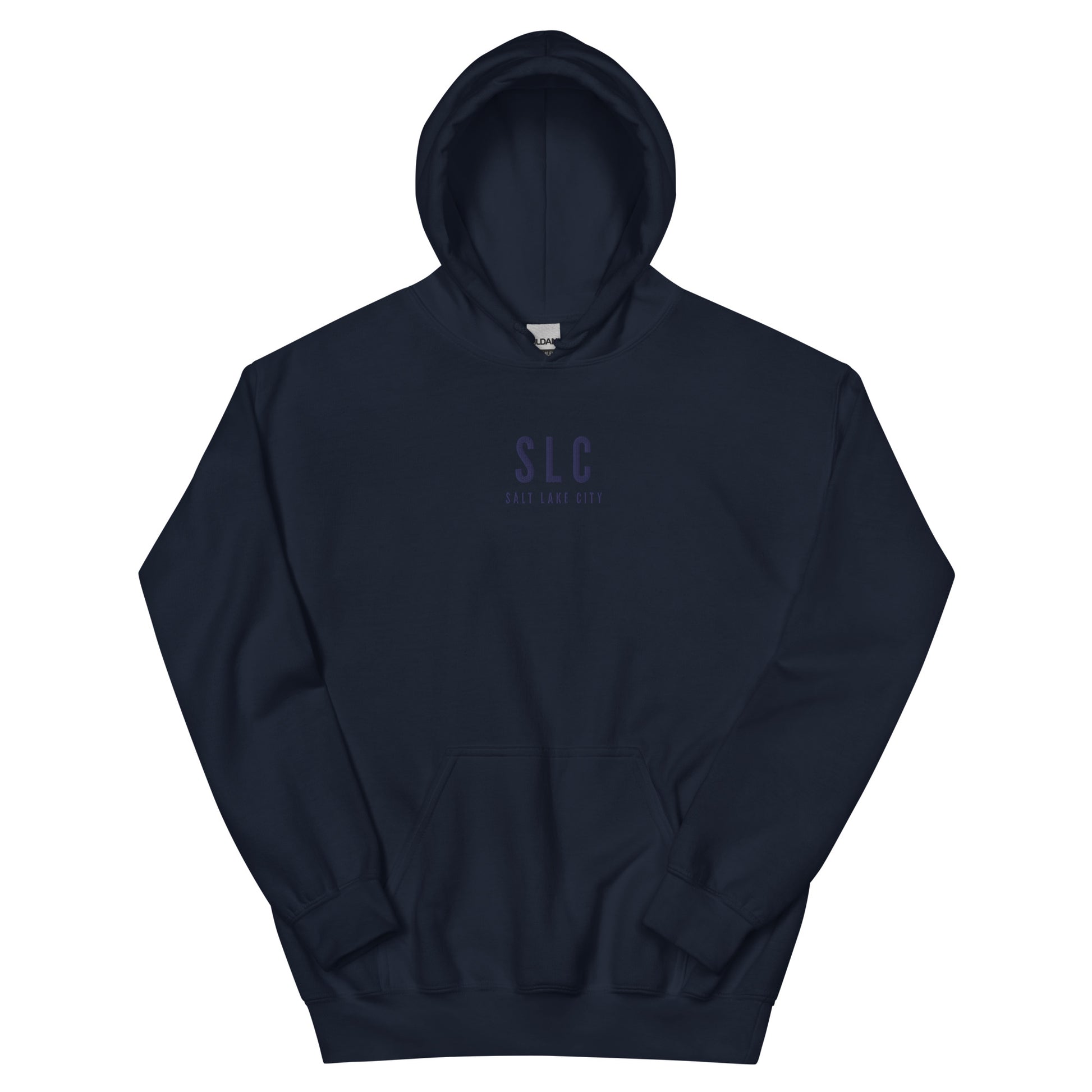 Embroidered Unisex Hoodie - Monochrome • SLC Salt Lake City • YHM Designs - Image 09