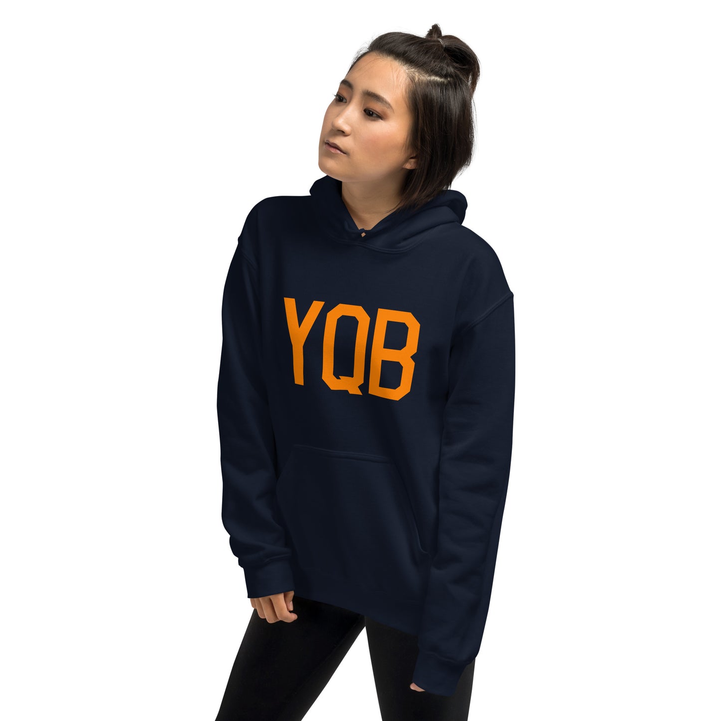 Unisex Hoodie - Orange Graphic • YQB Quebec City • YHM Designs - Image 08