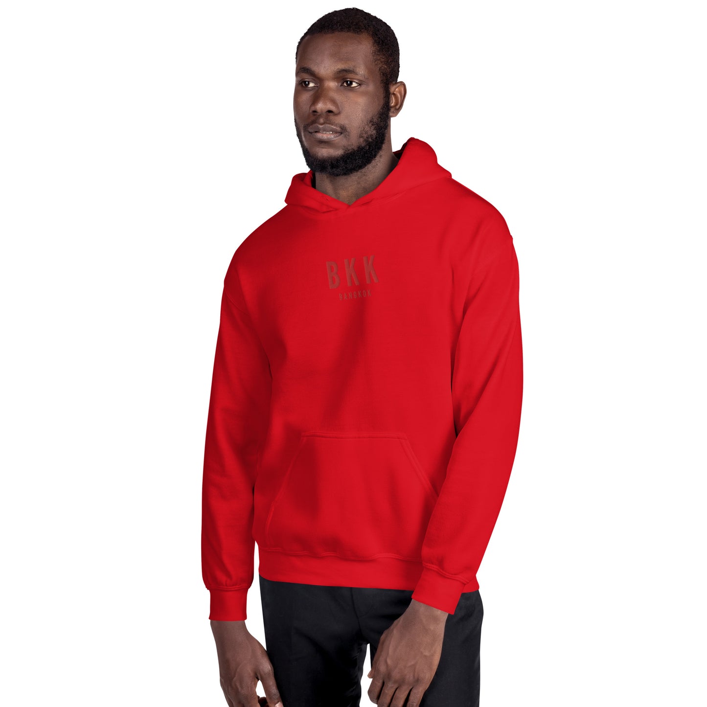 Embroidered Unisex Hoodie - Monochrome • BKK Bangkok • YHM Designs - Image 05