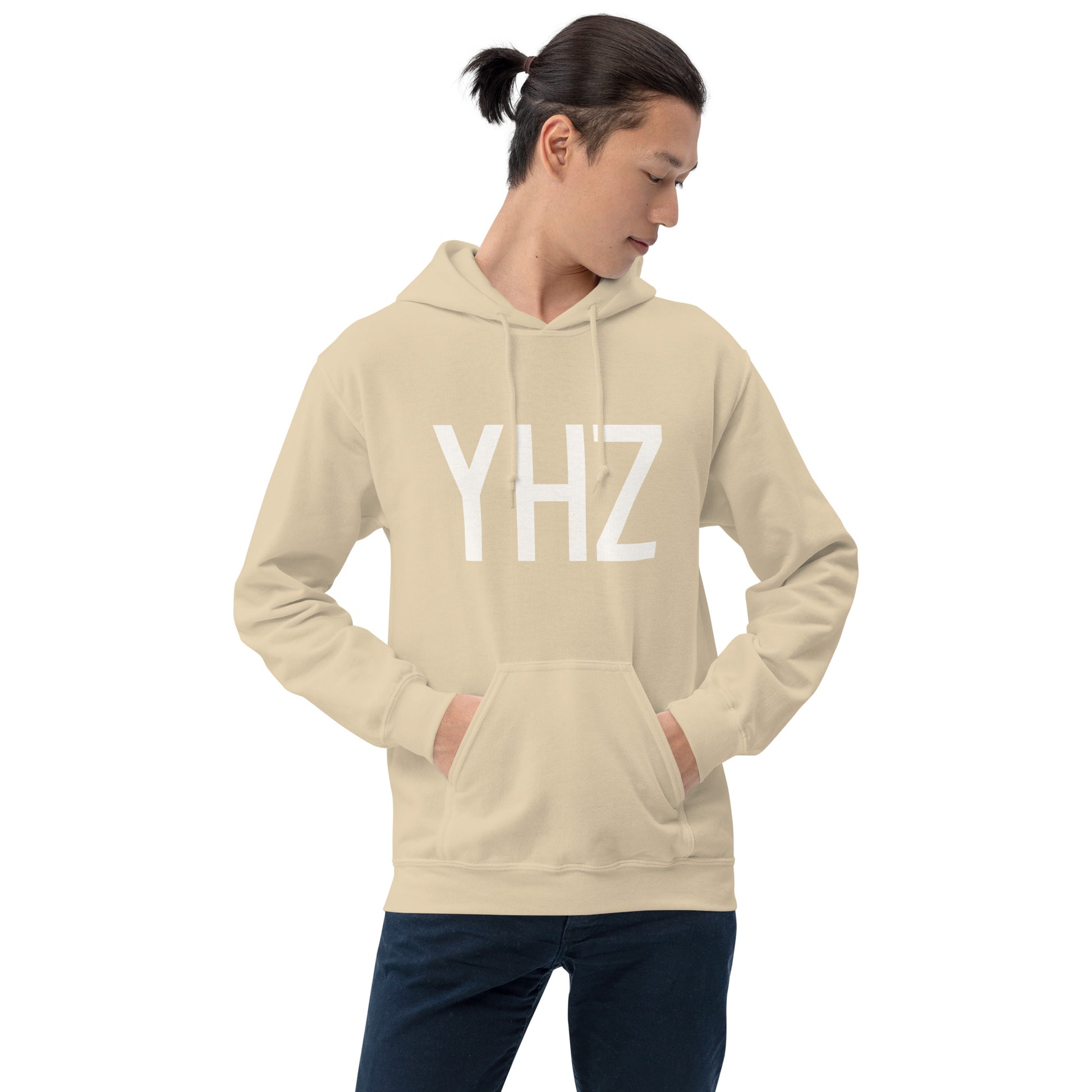 Unisex Hoodie - White Graphic • YHZ Halifax • YHM Designs - Image 01