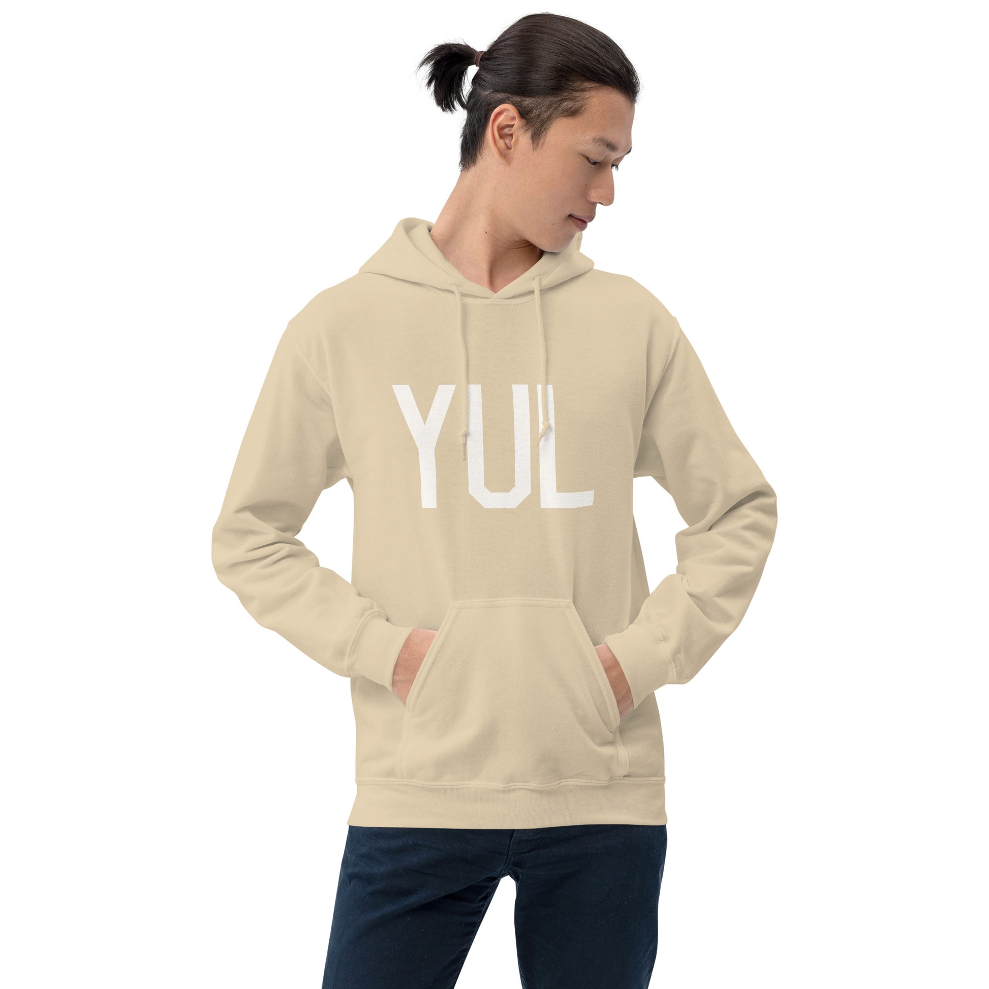 Unisex Hoodie - White Graphic • YUL Montreal • YHM Designs - Image 01
