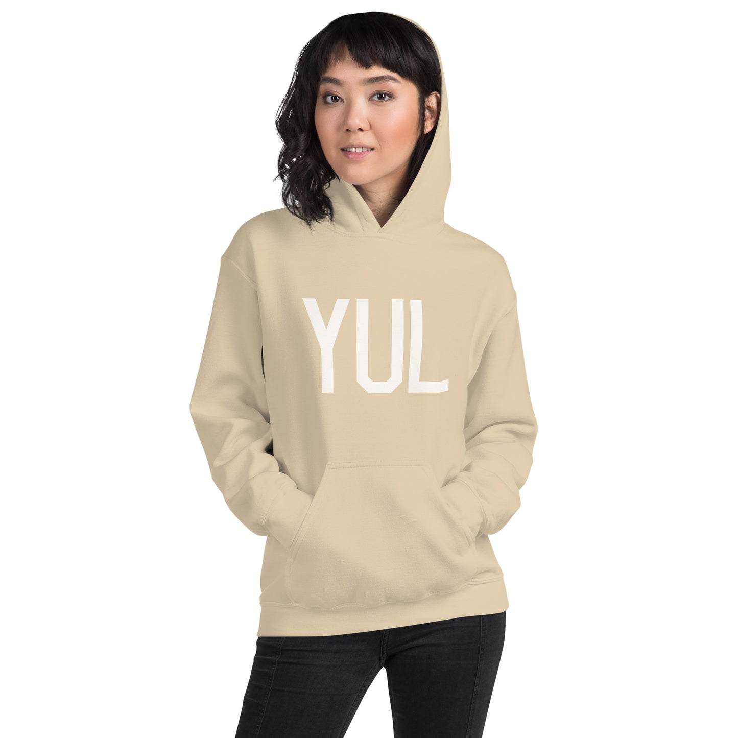 Unisex Hoodie - White Graphic • YUL Montreal • YHM Designs - Image 05