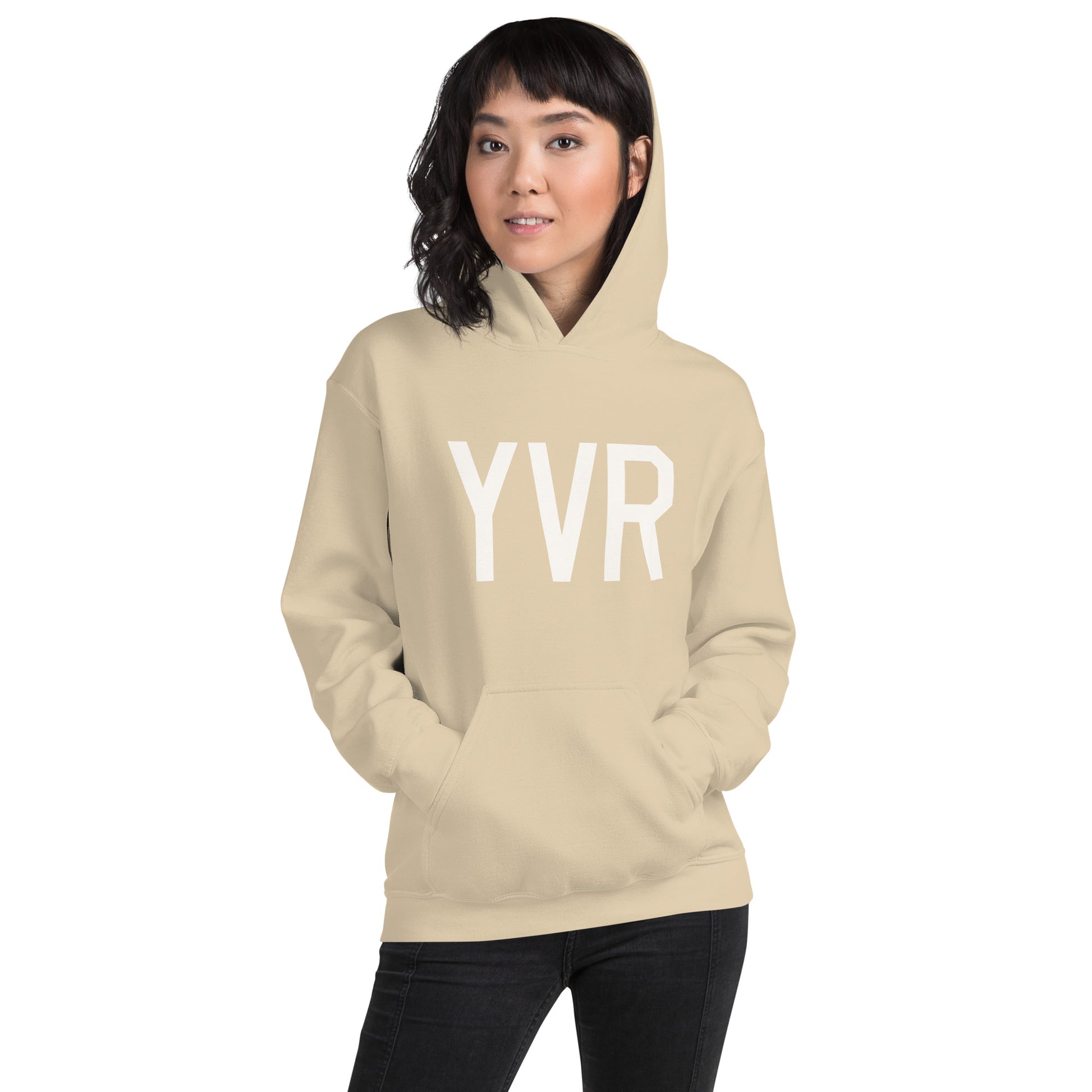 Unisex Hoodie - White Graphic • YVR Vancouver • YHM Designs - Image 05
