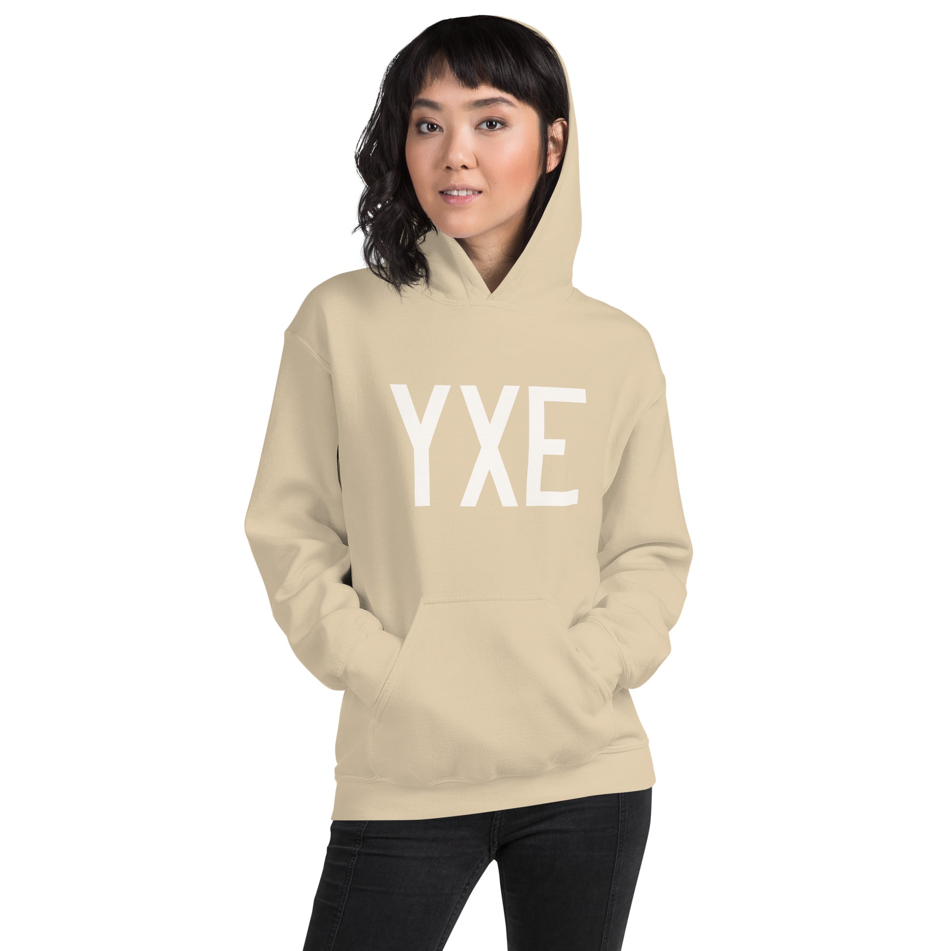 Unisex Hoodie - White Graphic • YXE Saskatoon • YHM Designs - Image 05