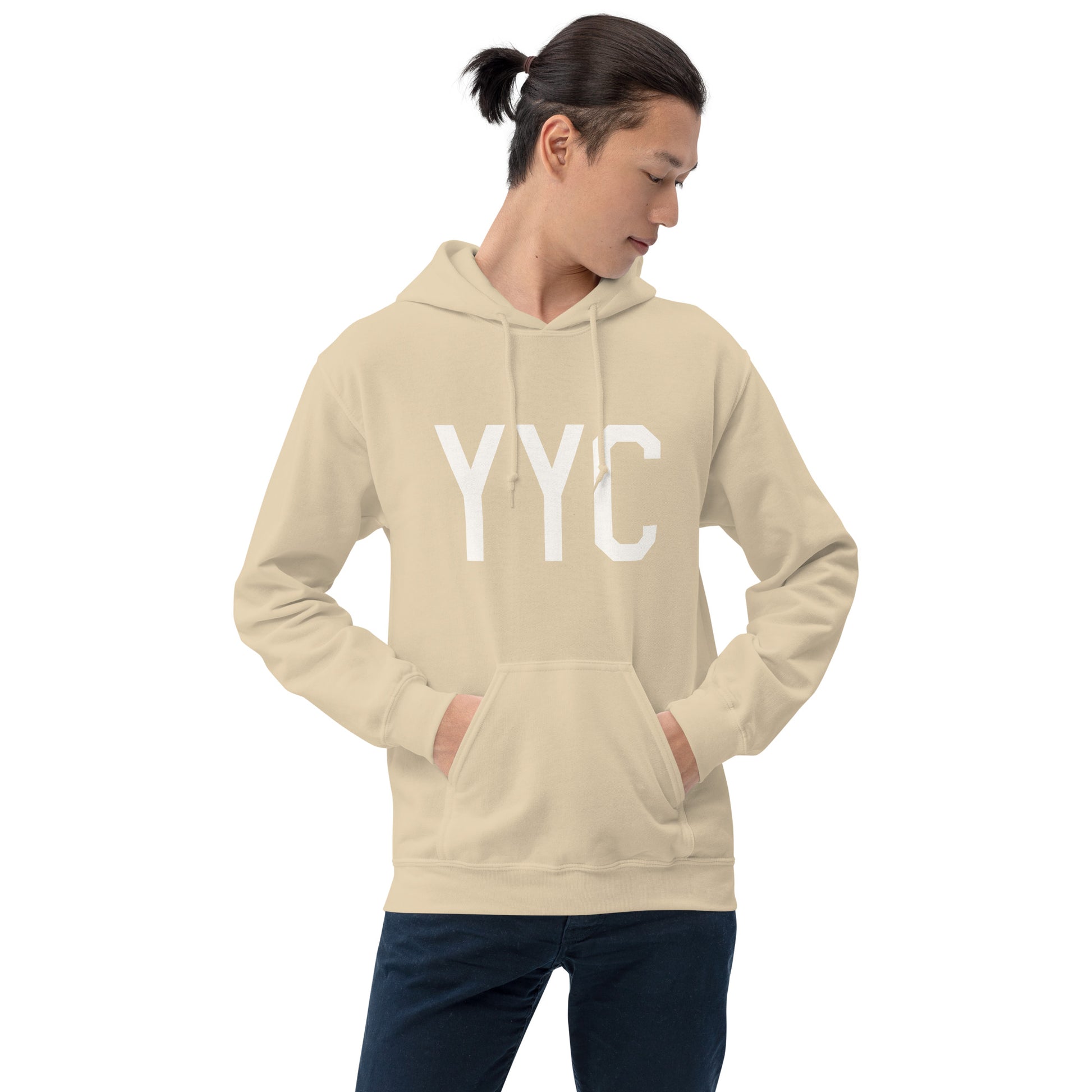 Unisex Hoodie - White Graphic • YYC Calgary • YHM Designs - Image 01