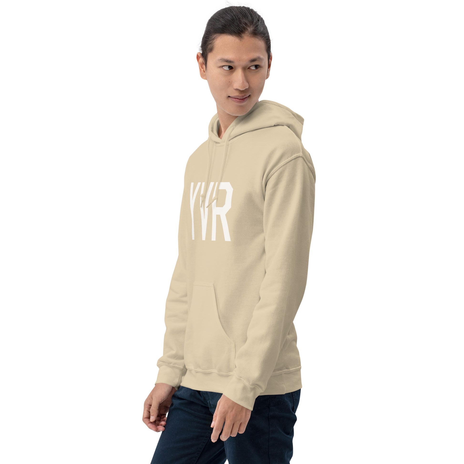 Unisex Hoodie - White Graphic • YVR Vancouver • YHM Designs - Image 04