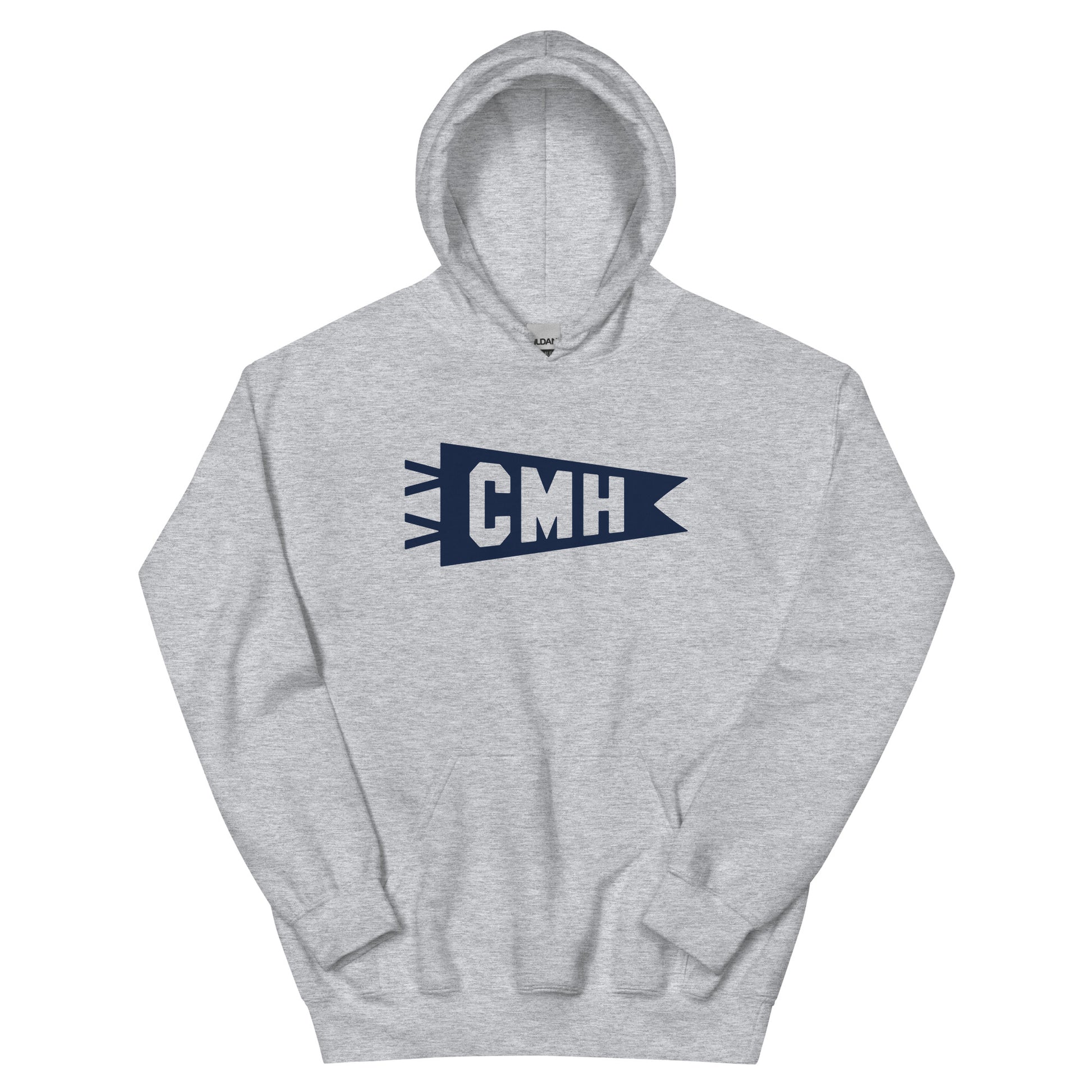 Airport Code Unisex Hoodie - Navy Blue Graphic • CMH Columbus • YHM Designs - Image 02