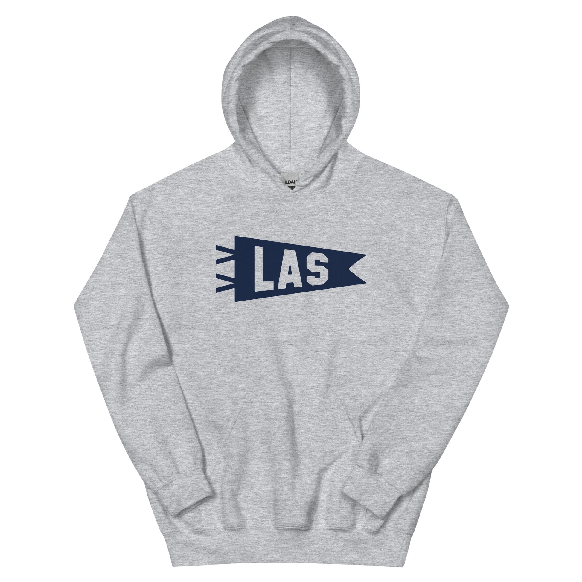 Airport Code Unisex Hoodie - Navy Blue Graphic • LAS Las Vegas • YHM Designs - Image 02