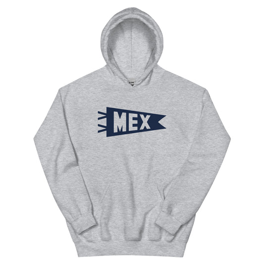 Airport Code Unisex Hoodie - Navy Blue Graphic • MEX Mexico City • YHM Designs - Image 02