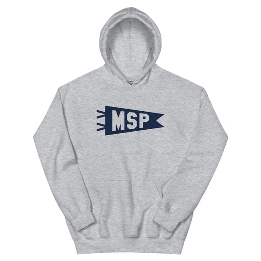 Airport Code Unisex Hoodie - Navy Blue Graphic • MSP Minneapolis • YHM Designs - Image 02