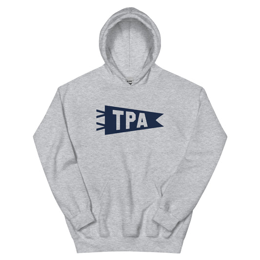 Airport Code Unisex Hoodie - Navy Blue Graphic • TPA Tampa • YHM Designs - Image 02