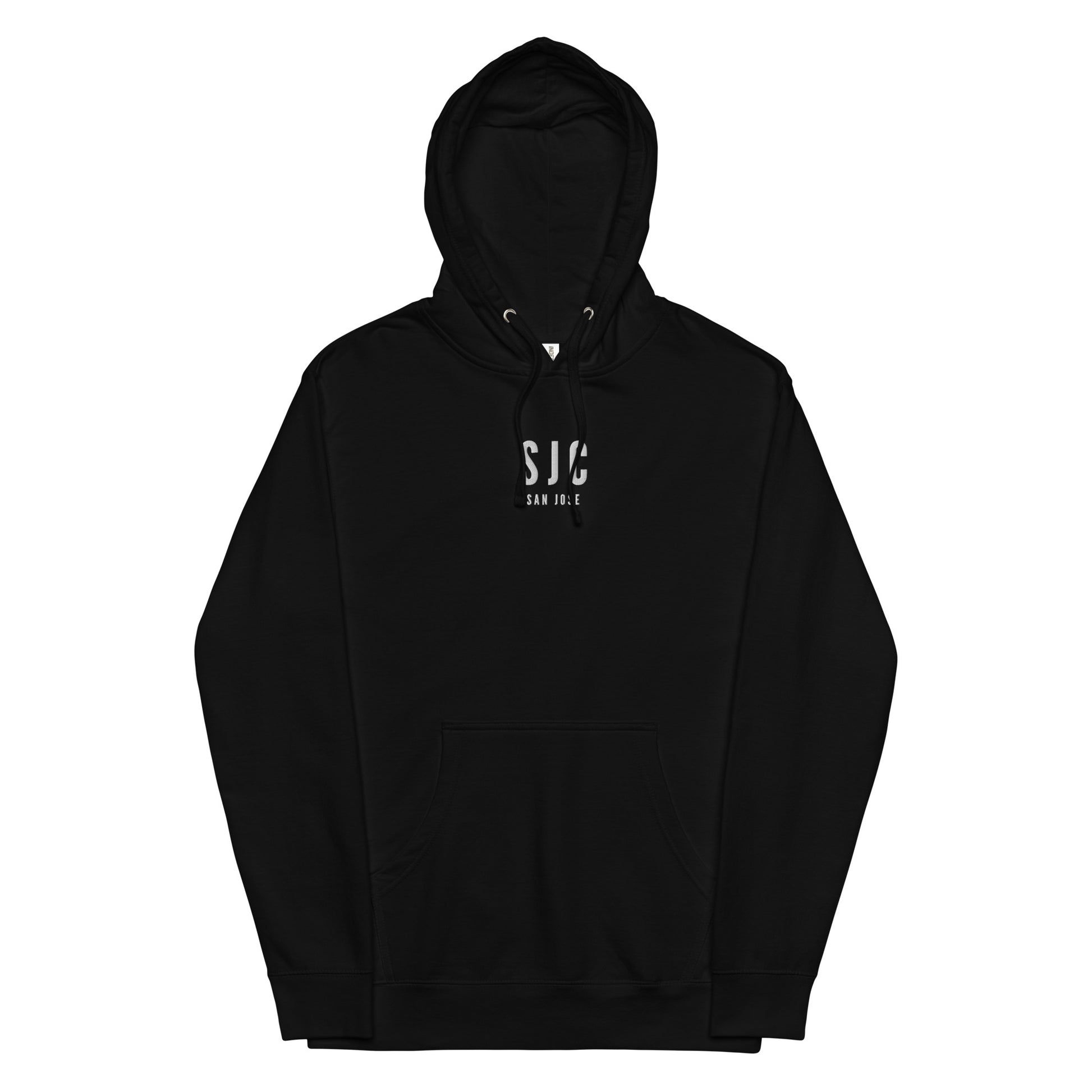 SJC San Jose Midweight Hoodie • Airport Code & City Name in White • YHM Designs - Image 10