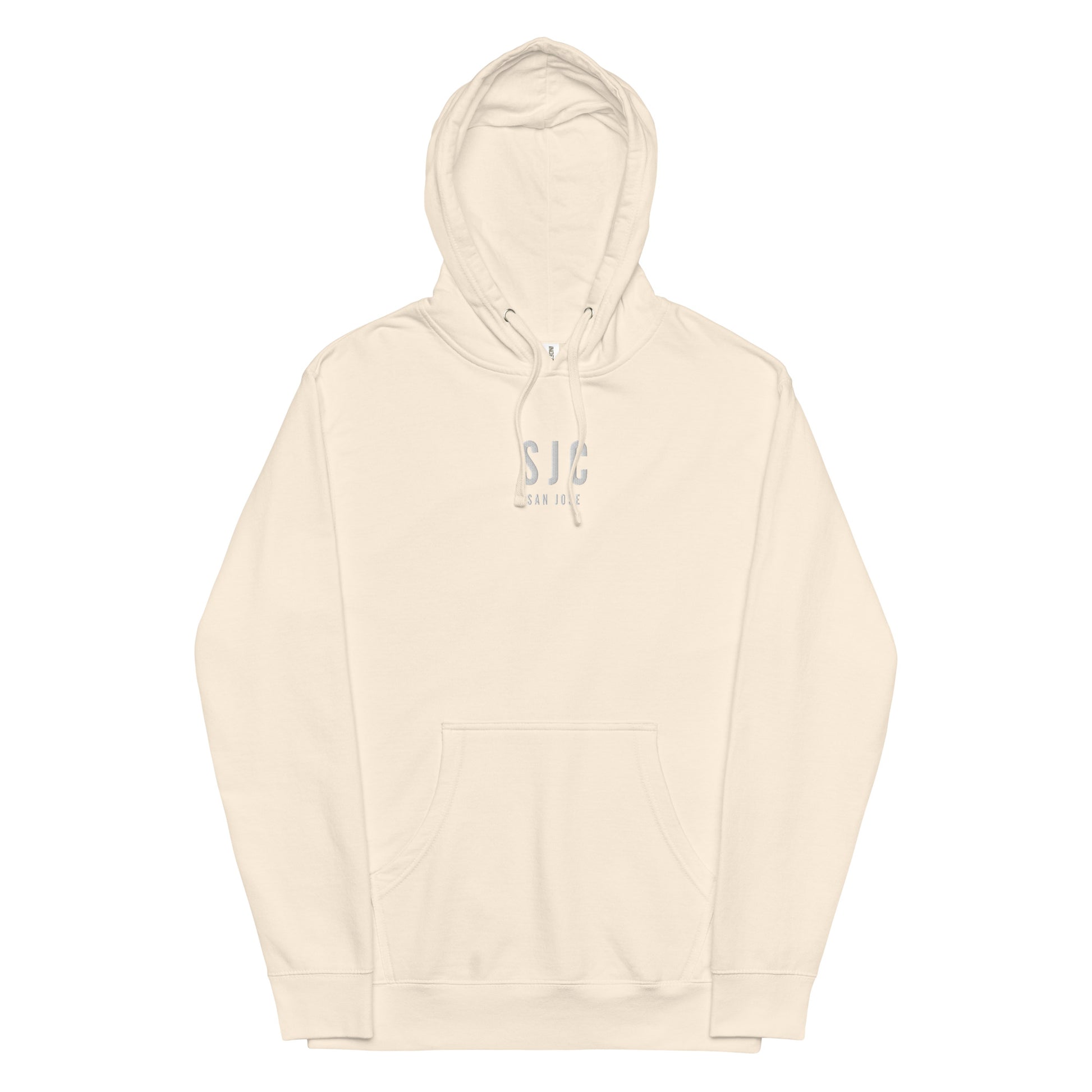 SJC San Jose Midweight Hoodie • Airport Code & City Name in White • YHM Designs - Image 17