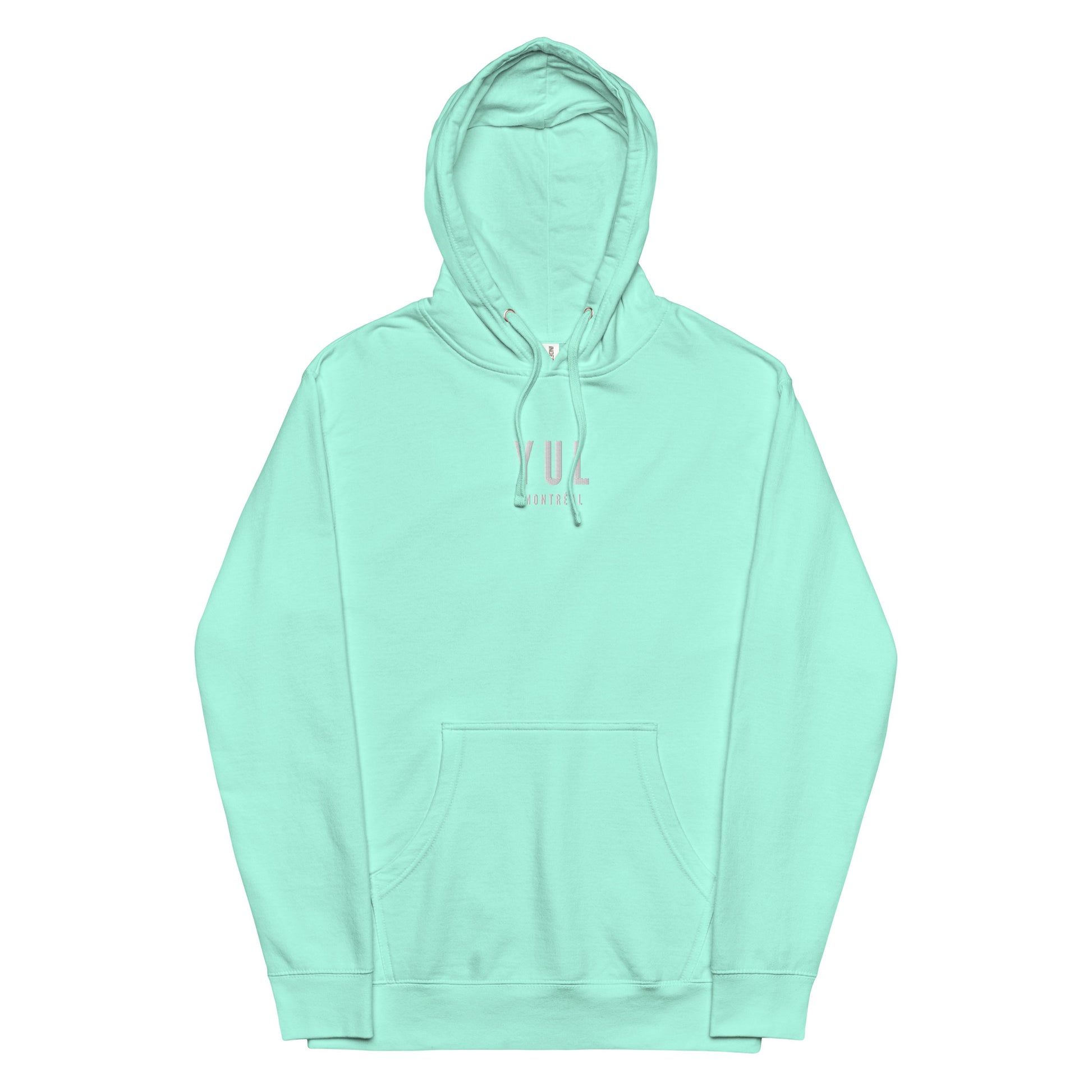 Embroidered Midweight Hoodie - White • YUL Montreal • YHM Designs - Image 16