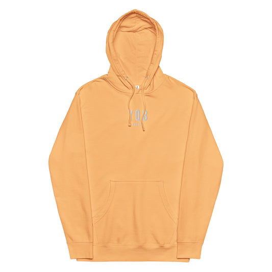Embroidered Midweight Hoodie - White • YQB Quebec City • YHM Designs - Image 01
