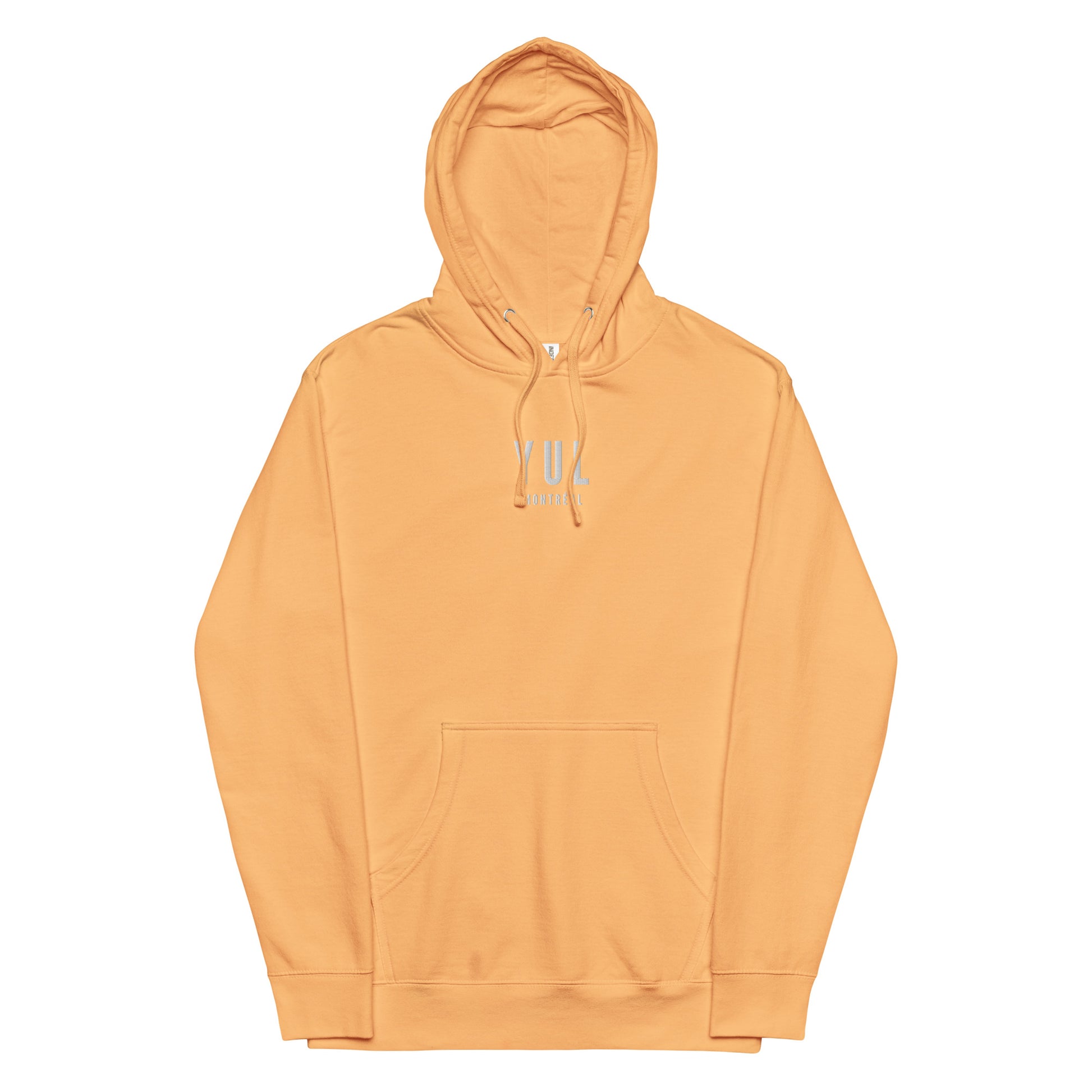Embroidered Midweight Hoodie - White • YUL Montreal • YHM Designs - Image 01