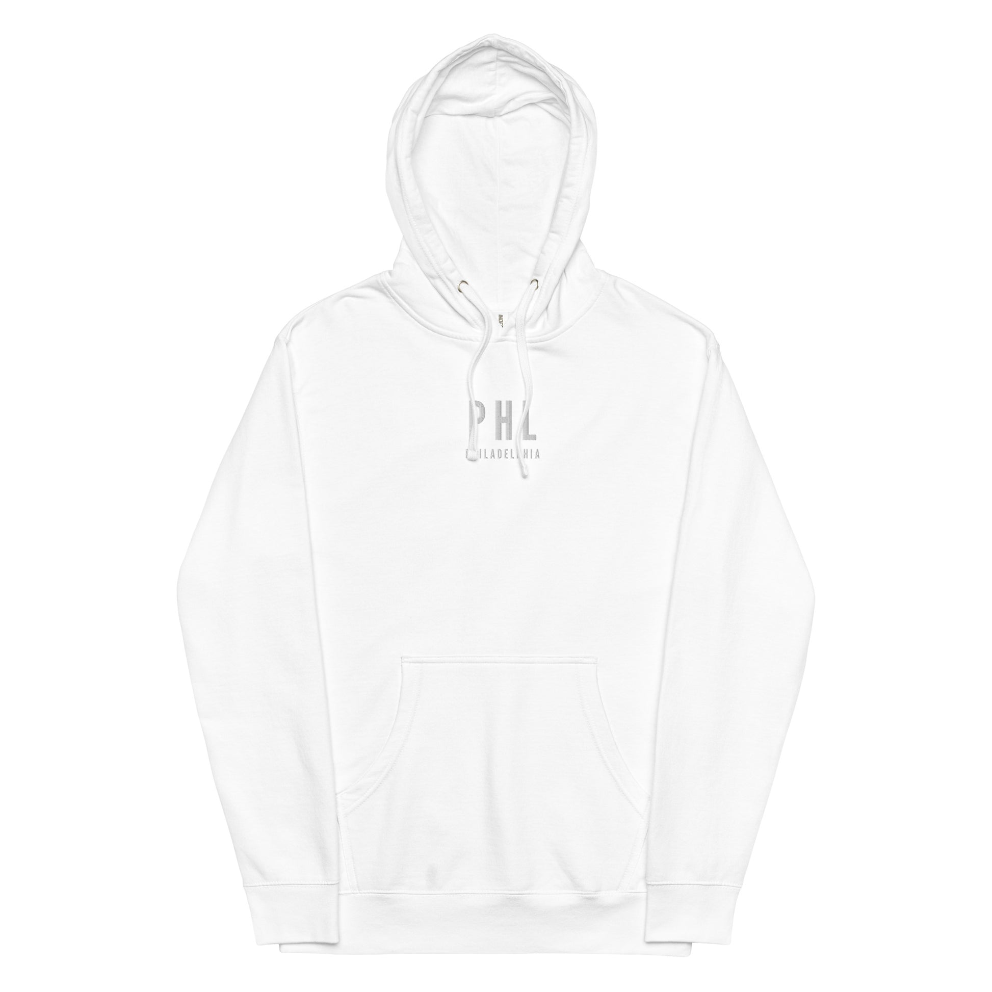 Embroidered Midweight Hoodie - White • PHL Philadelphia • YHM Designs - Image 18
