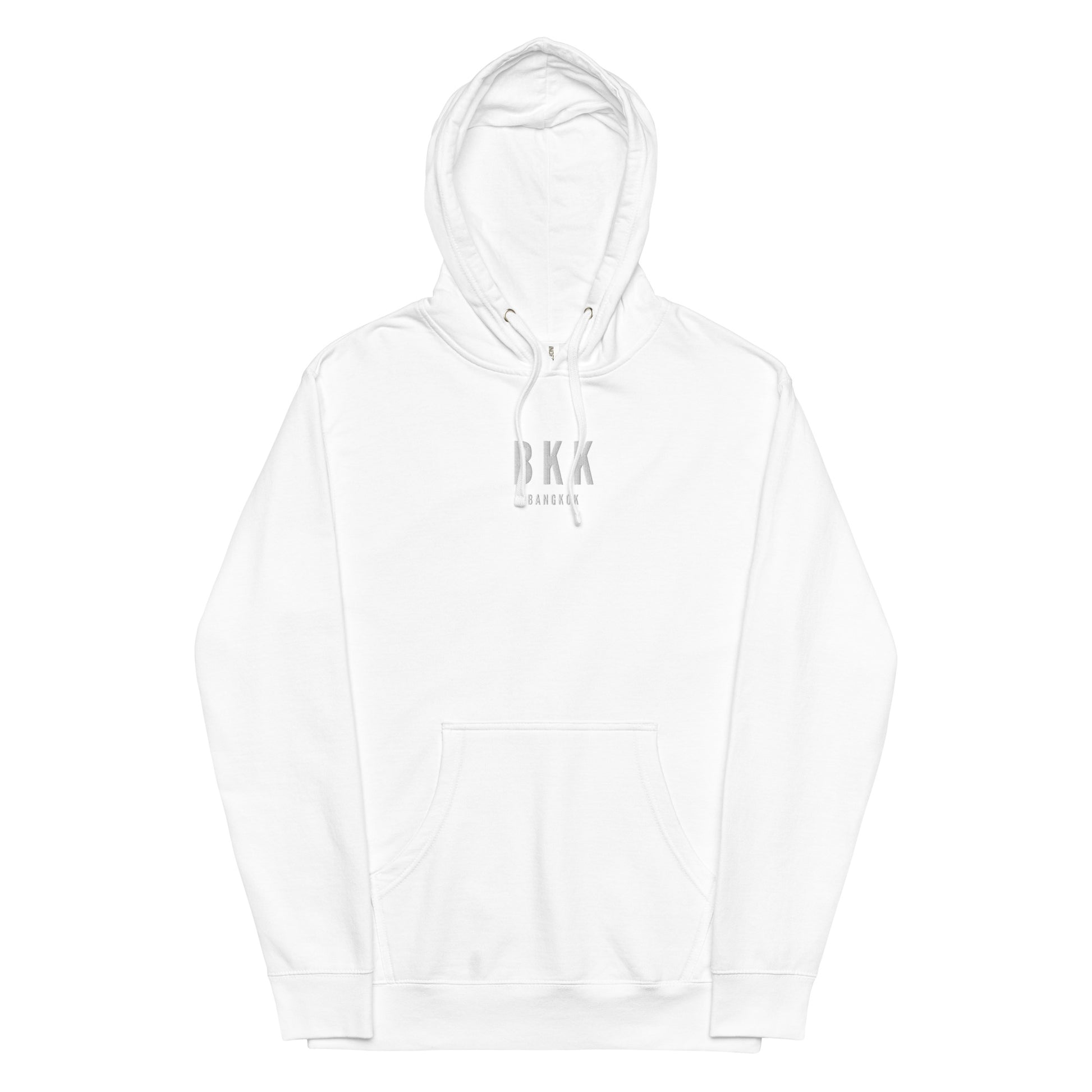 Embroidered Midweight Hoodie - White • BKK Bangkok • YHM Designs - Image 18