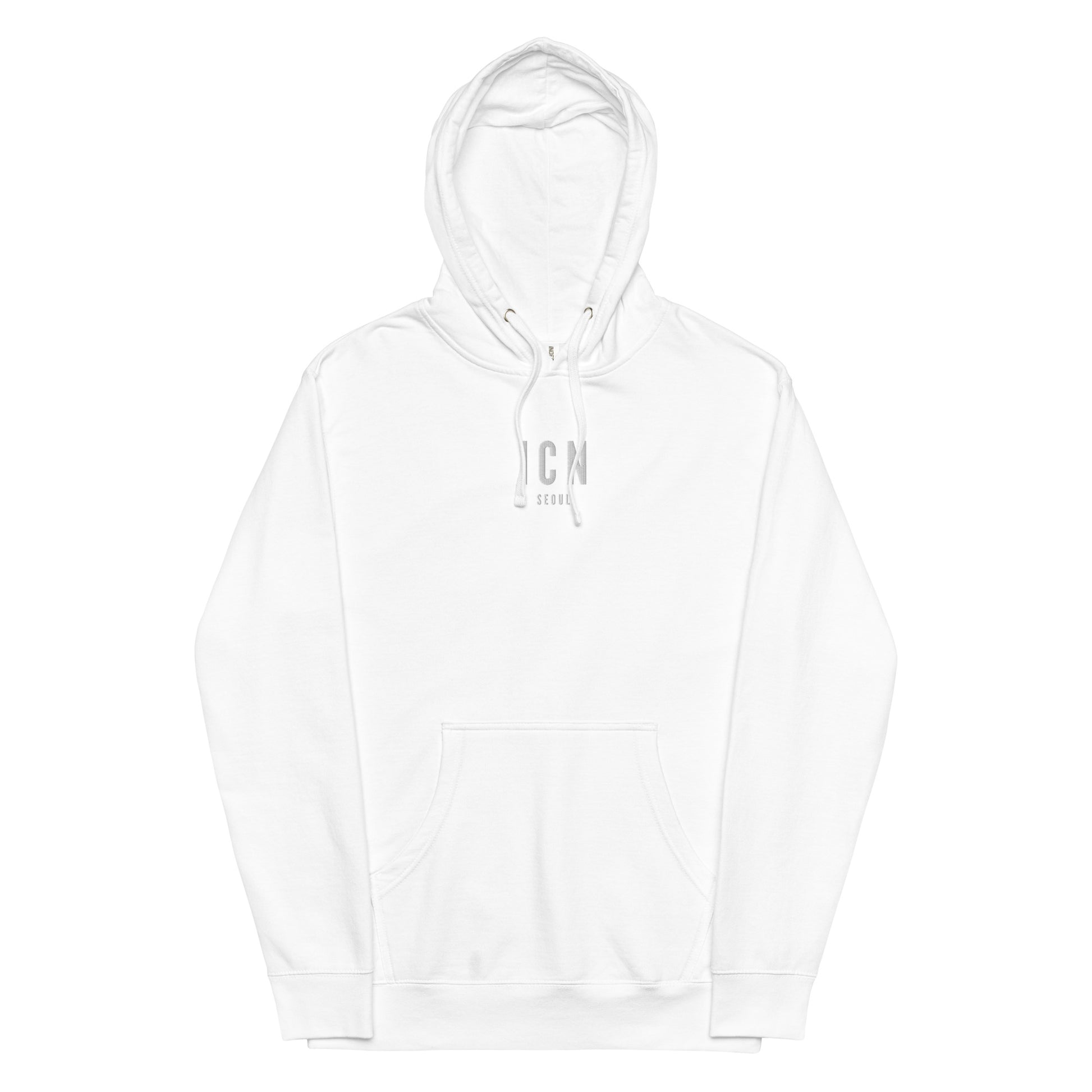 City Midweight Hoodie - White • ICN Seoul • YHM Designs - Image 18