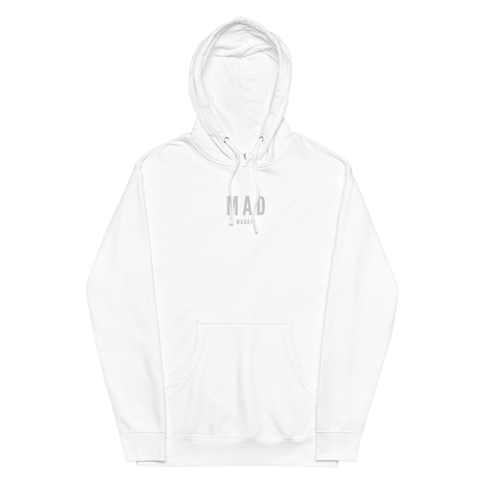 Embroidered Midweight Hoodie - White • MAD Madrid • YHM Designs - Image 18
