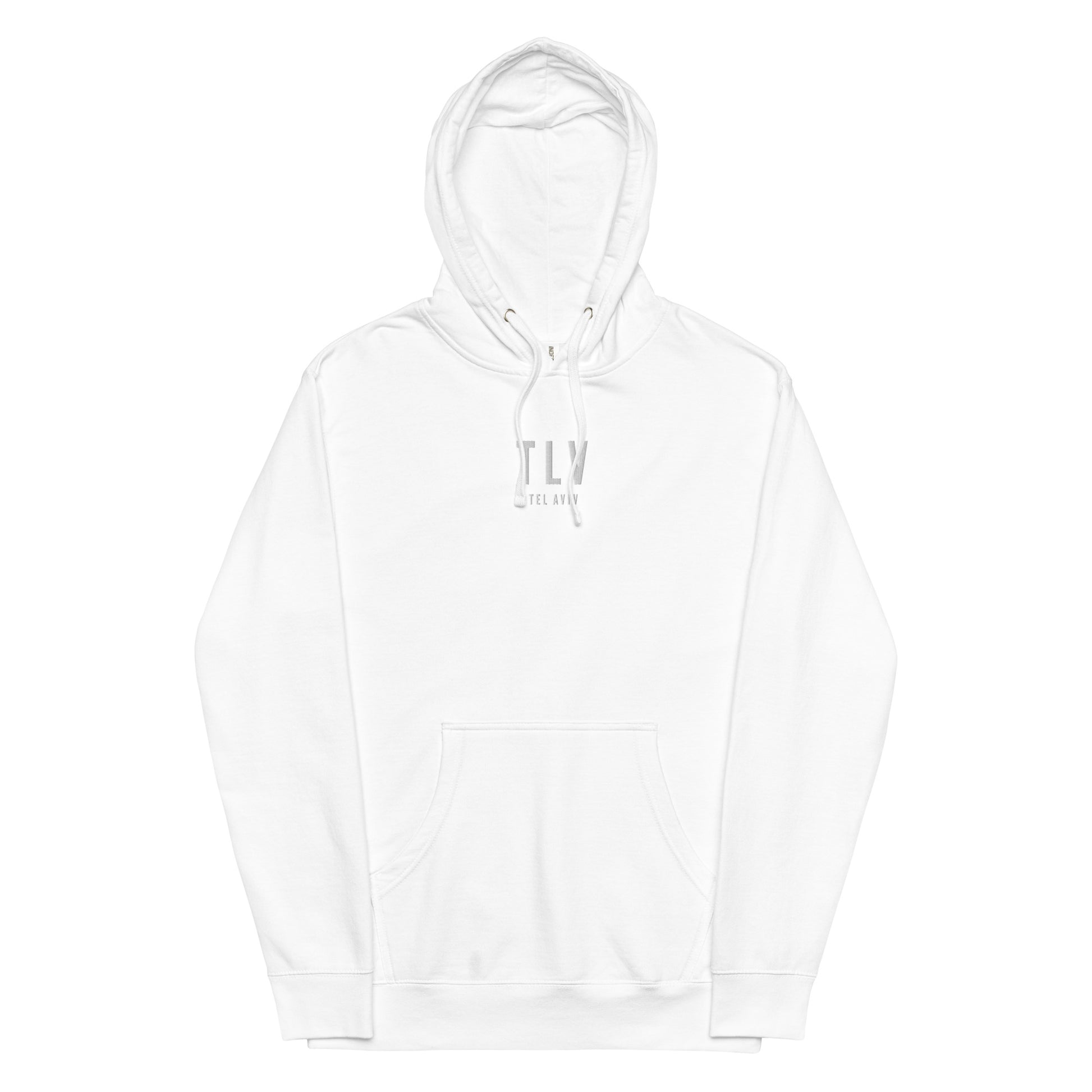 Embroidered Midweight Hoodie - White • TLV Tel Aviv • YHM Designs - Image 18