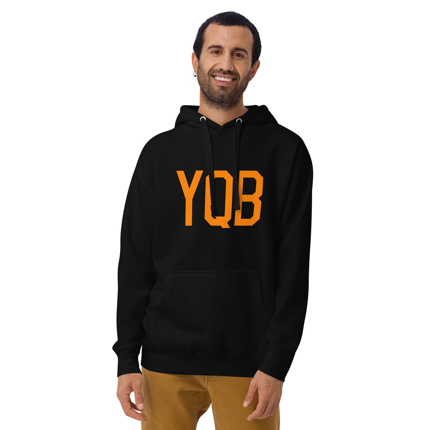 Premium Hoodie - Orange Graphic • YQB Quebec City • YHM Designs - Image 01