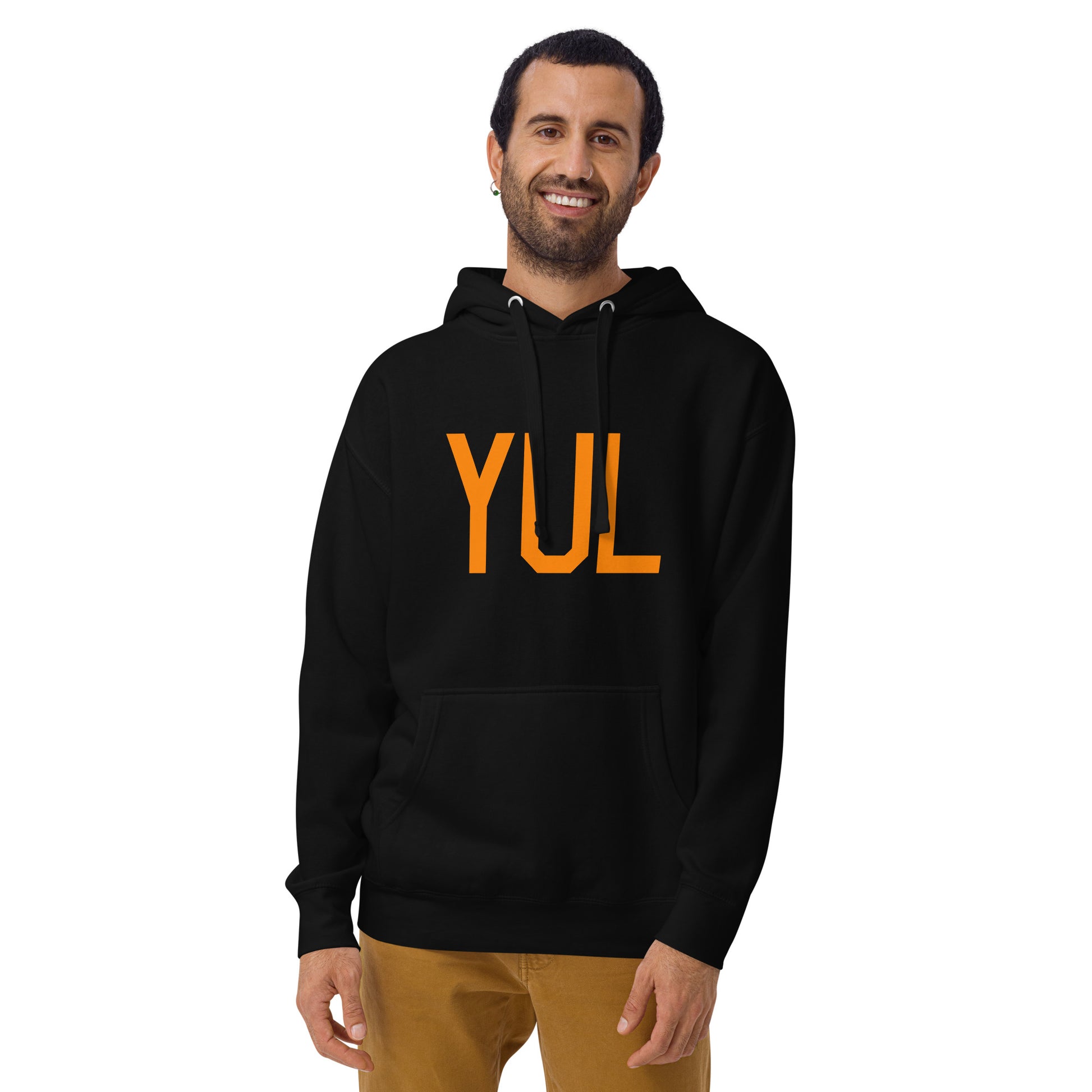 Premium Hoodie - Orange Graphic • YUL Montreal • YHM Designs - Image 01