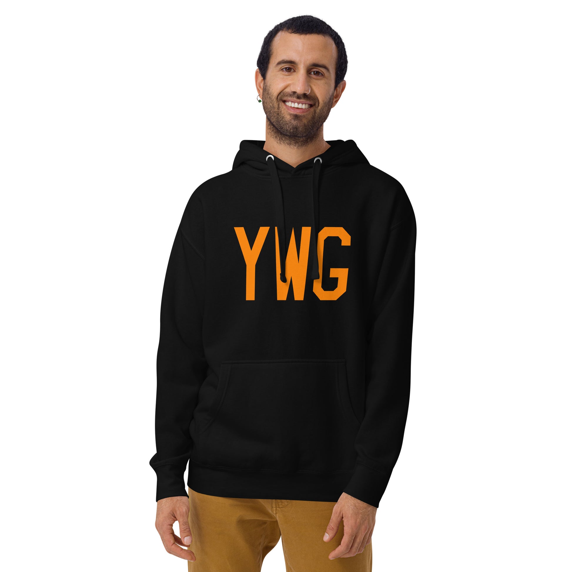 Premium Hoodie - Orange Graphic • YWG Winnipeg • YHM Designs - Image 01