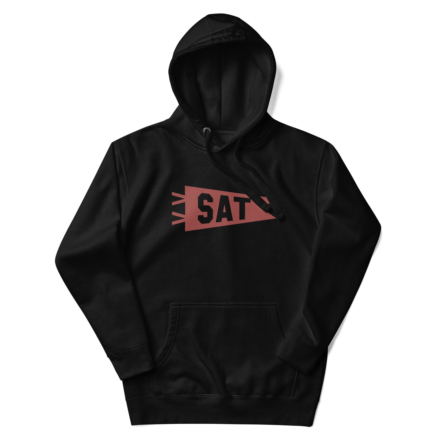 SAT San Antonio Premium Hoodie • Banner Design in Terracotta Red • YHM Designs - Image 10