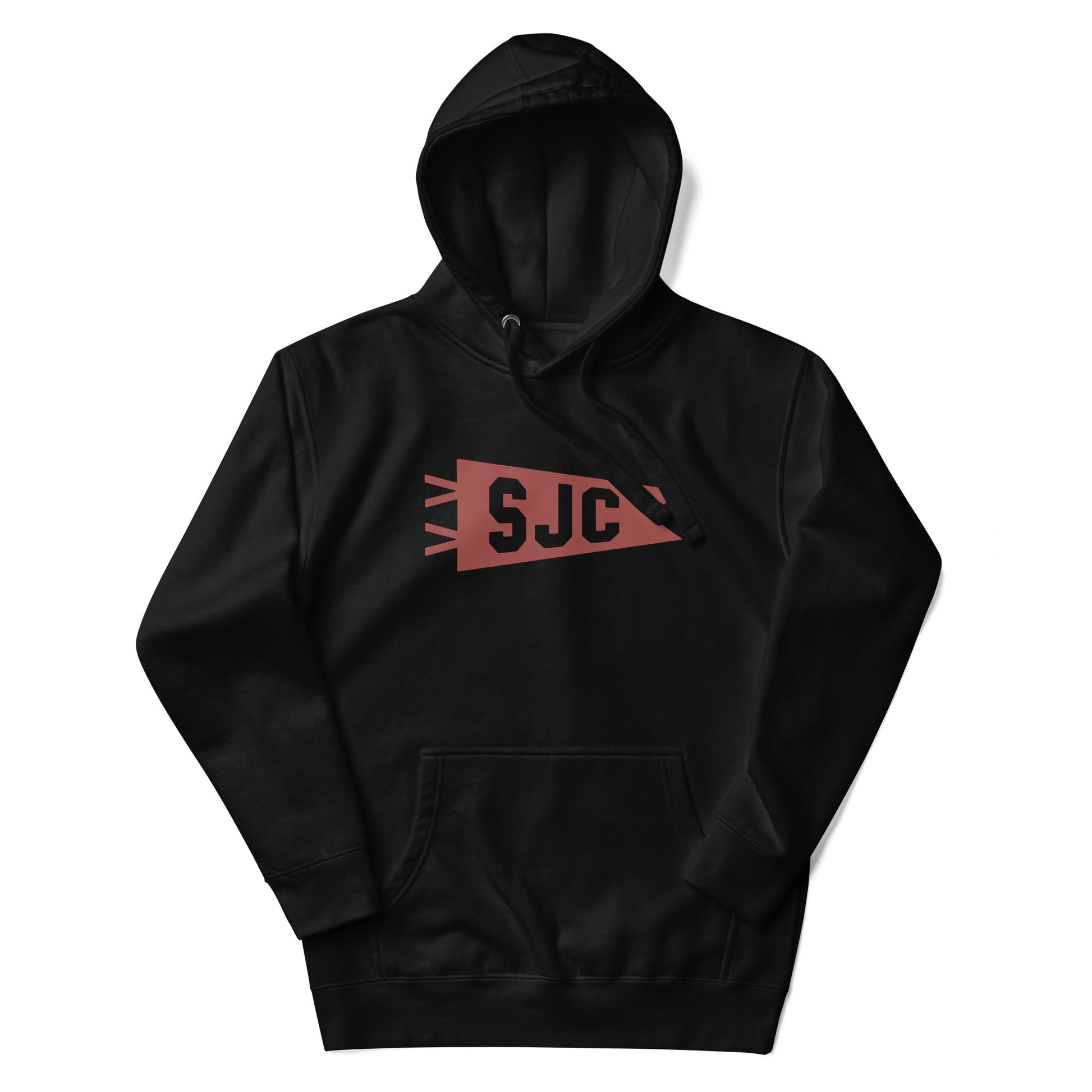 SJC San Jose Premium Hoodie • Banner Design in Terracotta Red • YHM Designs - Image 10