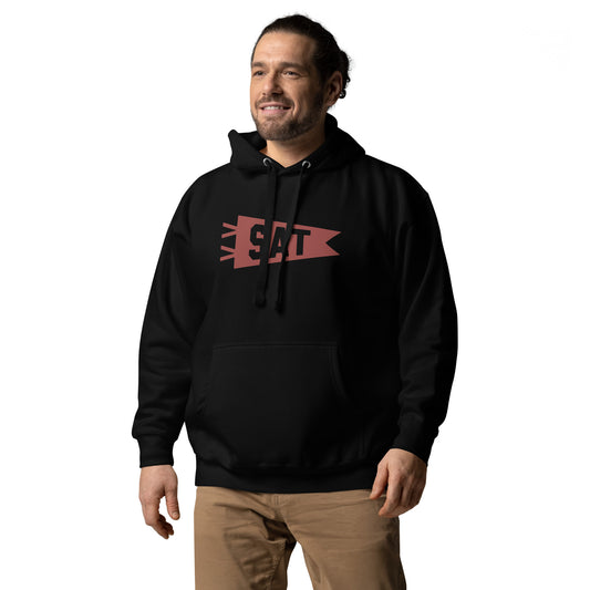 Airport Code Premium Hoodie - Terracotta Graphic • SAT San Antonio • YHM Designs - Image 02