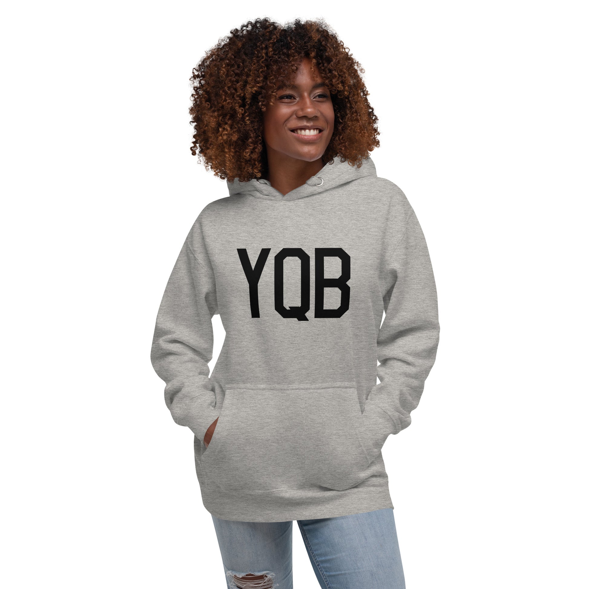 Premium Hoodie - Black Graphic • YQB Quebec City • YHM Designs - Image 01