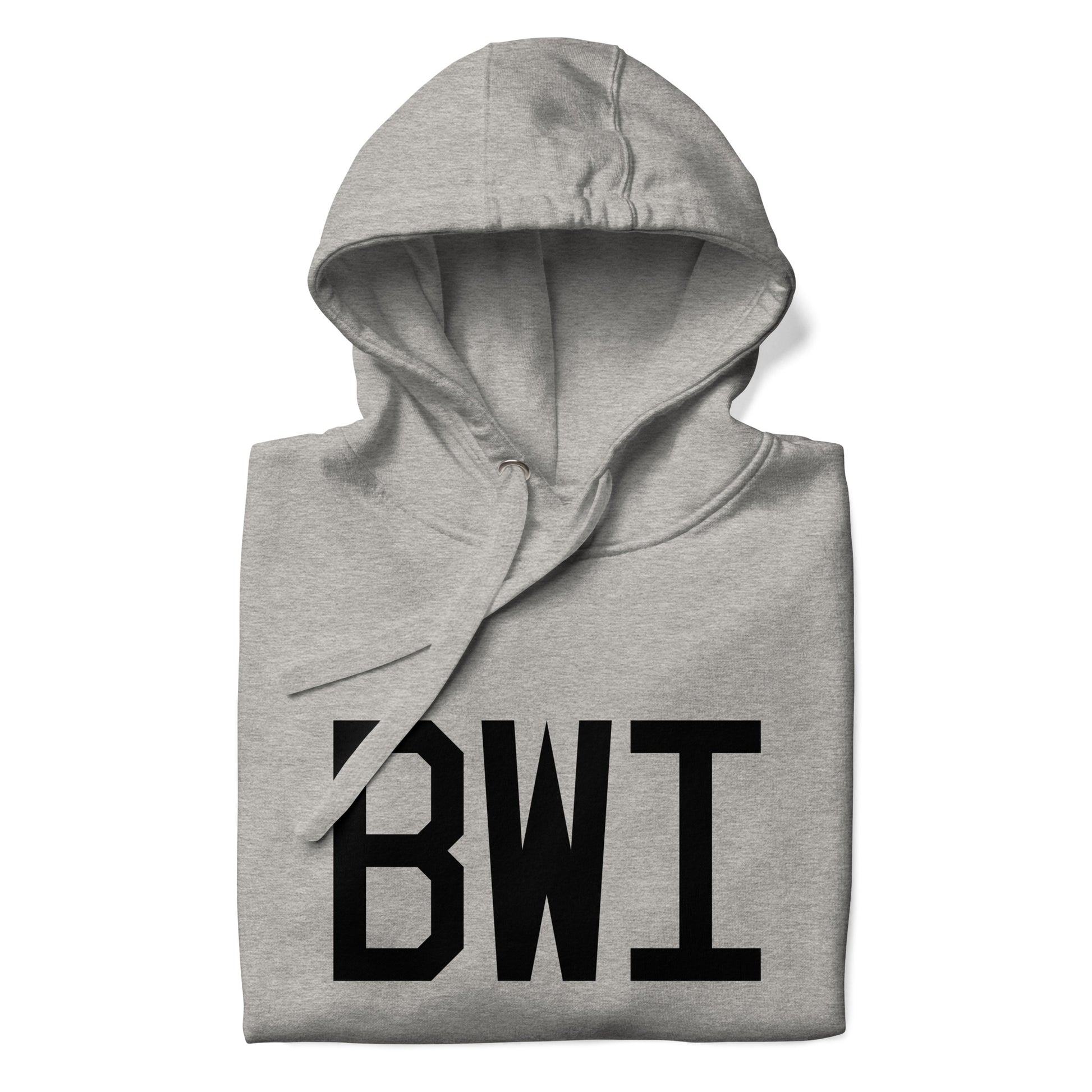 Premium Hoodie - Black Graphic • BWI Baltimore-Washington • YHM Designs - Image 03