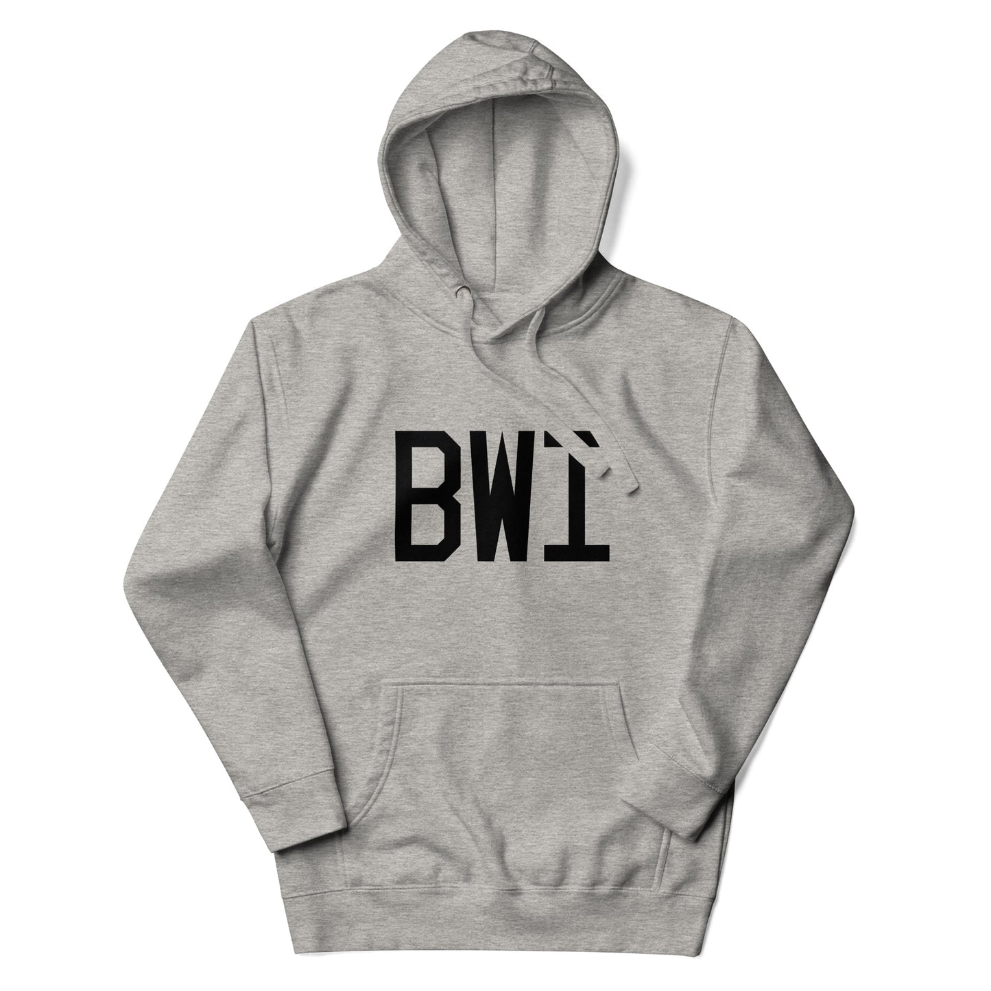 Premium Hoodie - Black Graphic • BWI Baltimore-Washington • YHM Designs - Image 04