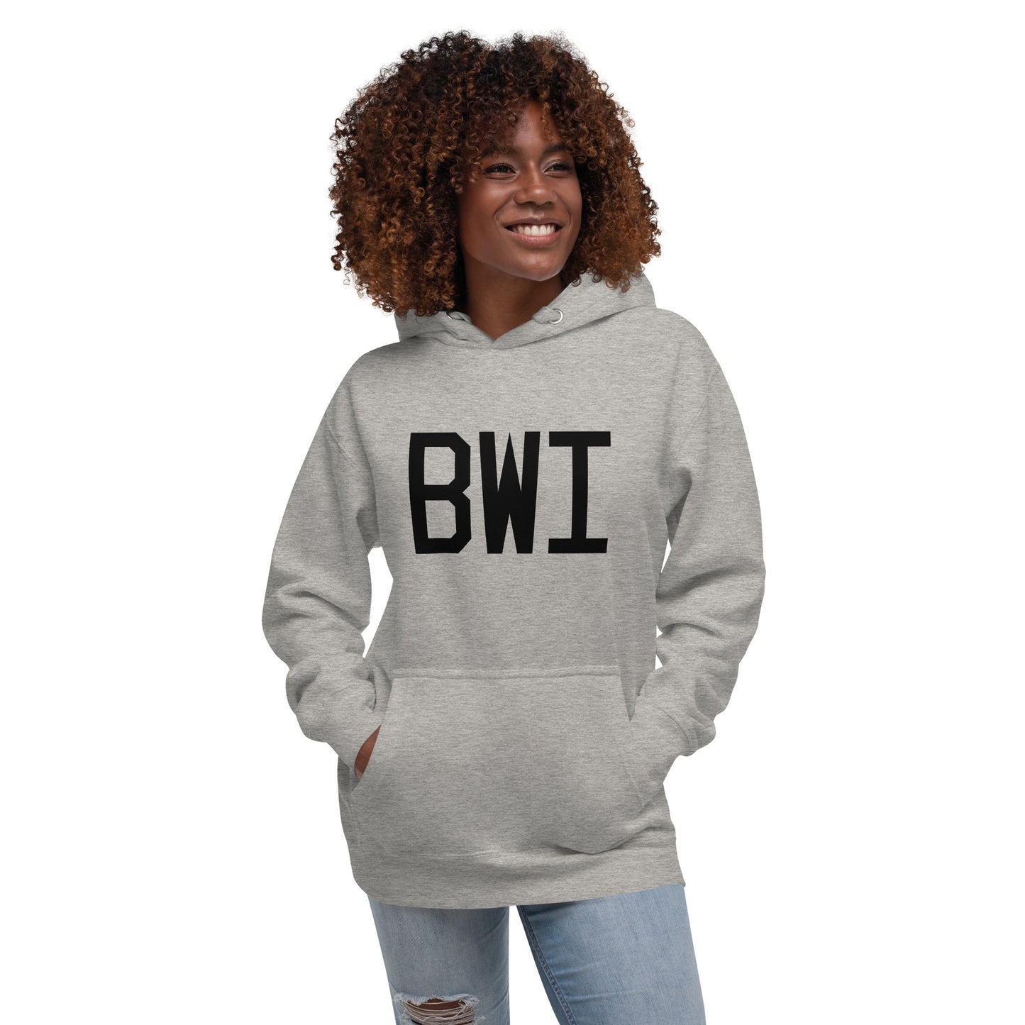 Premium Hoodie - Black Graphic • BWI Baltimore-Washington • YHM Designs - Image 05