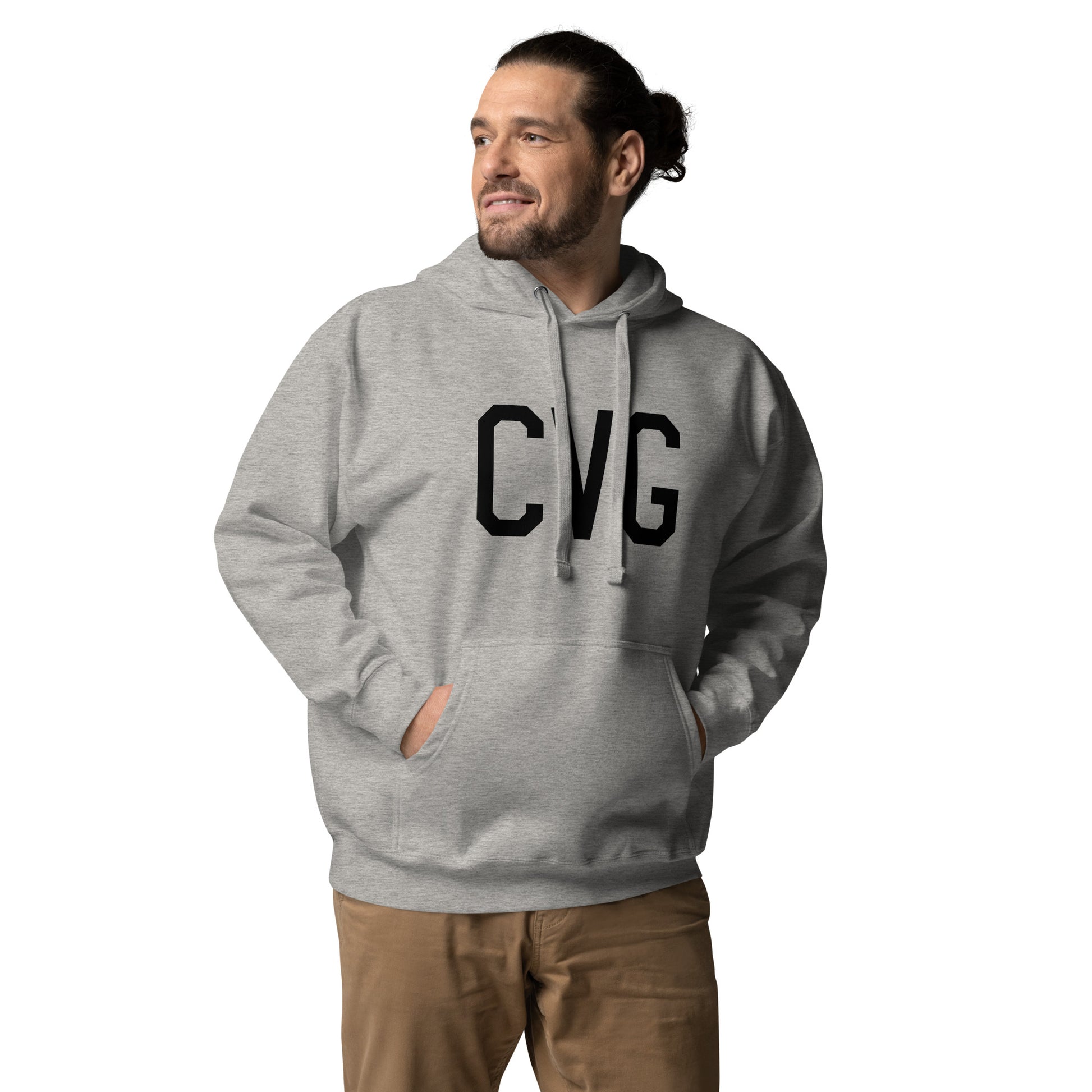 Premium Hoodie - Black Graphic • CVG Cincinnati • YHM Designs - Image 01