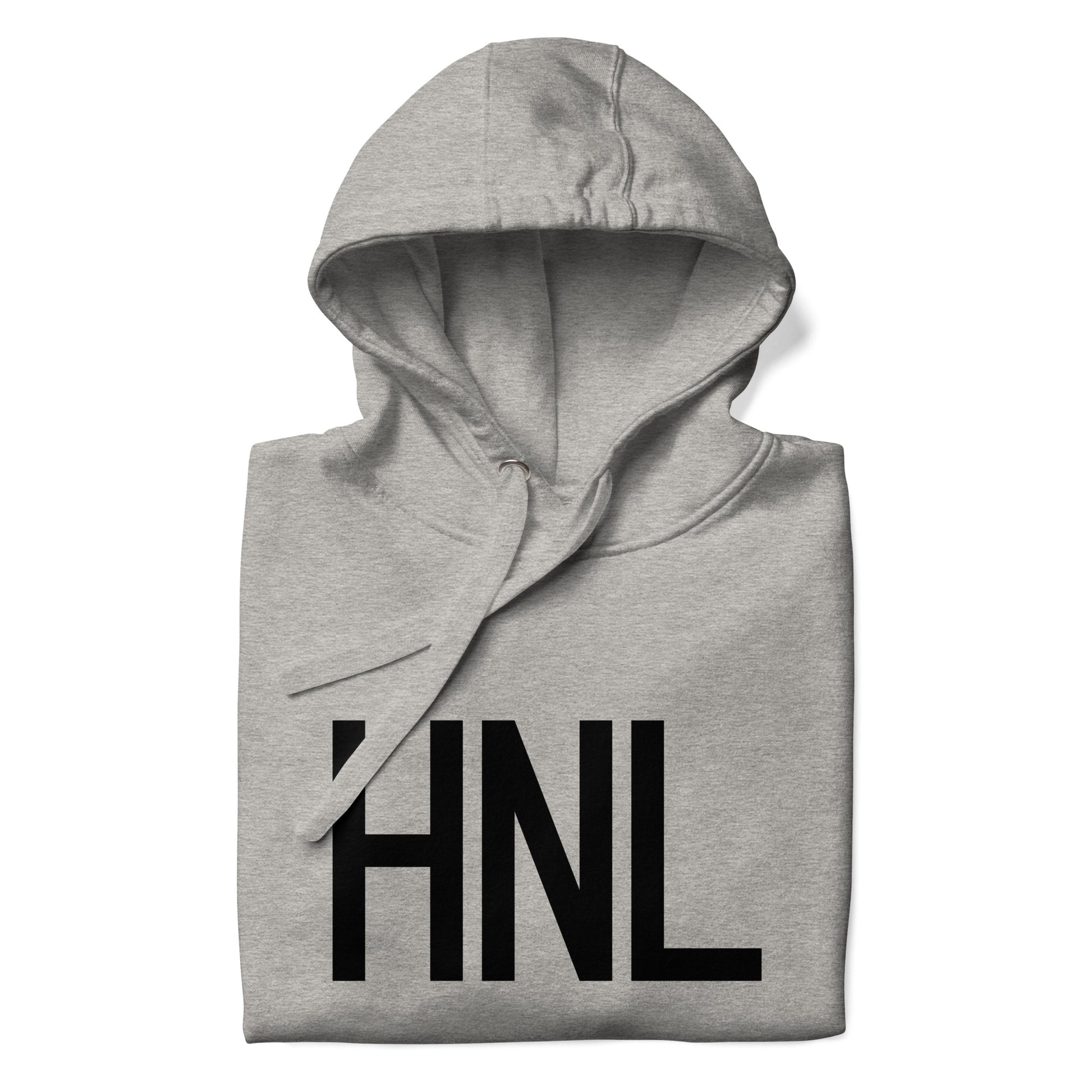 Premium Hoodie - Black Graphic • HNL Honolulu • YHM Designs - Image 03