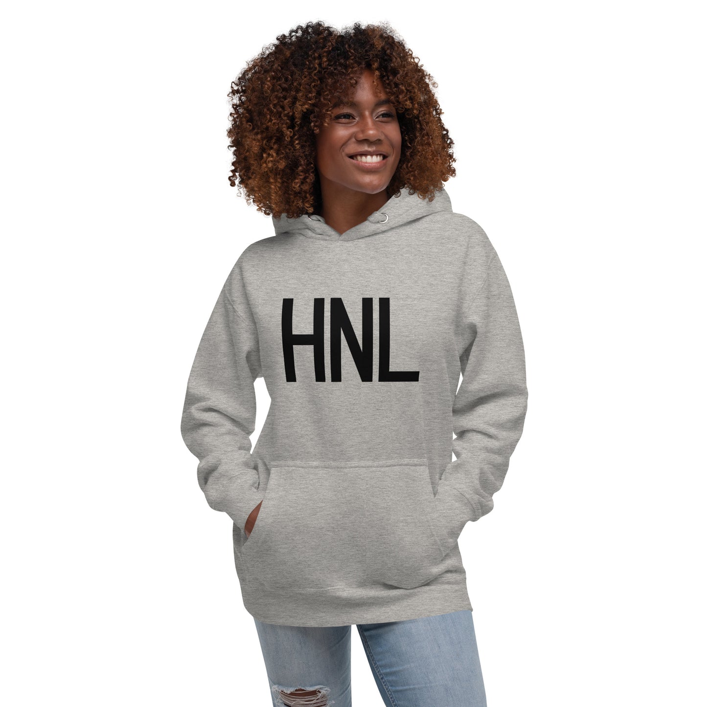 Premium Hoodie - Black Graphic • HNL Honolulu • YHM Designs - Image 05