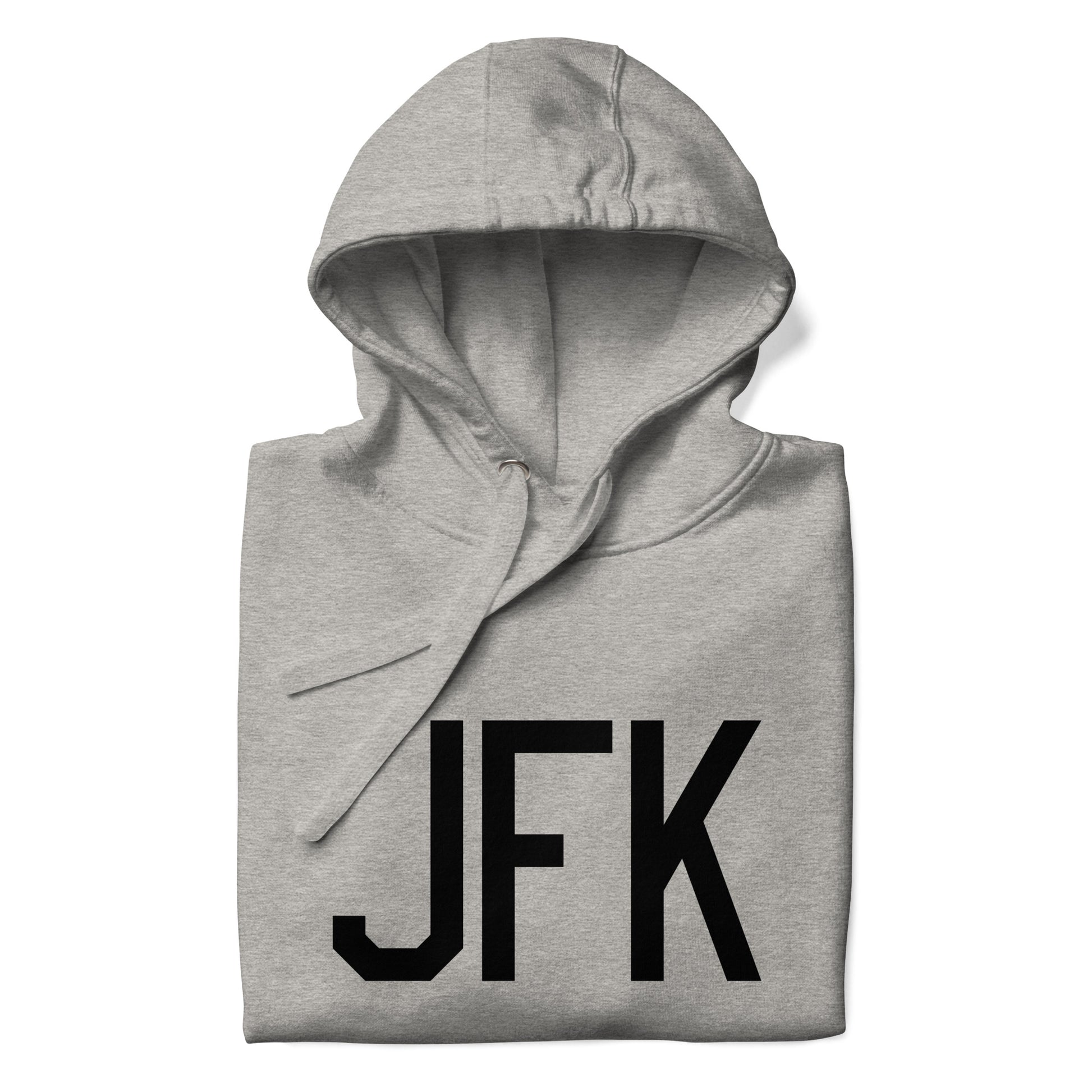 Premium Hoodie - Black Graphic • JFK New York • YHM Designs - Image 03