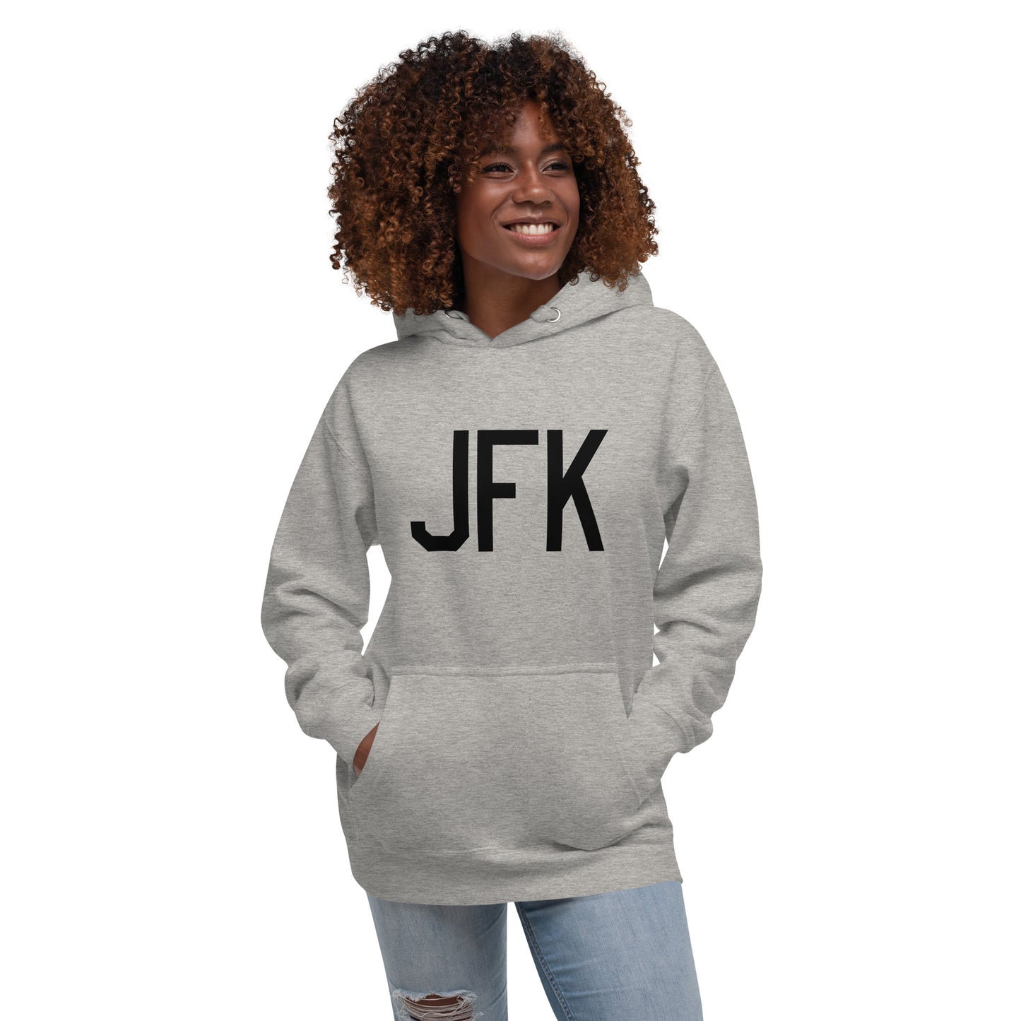 Premium Hoodie - Black Graphic • JFK New York • YHM Designs - Image 05