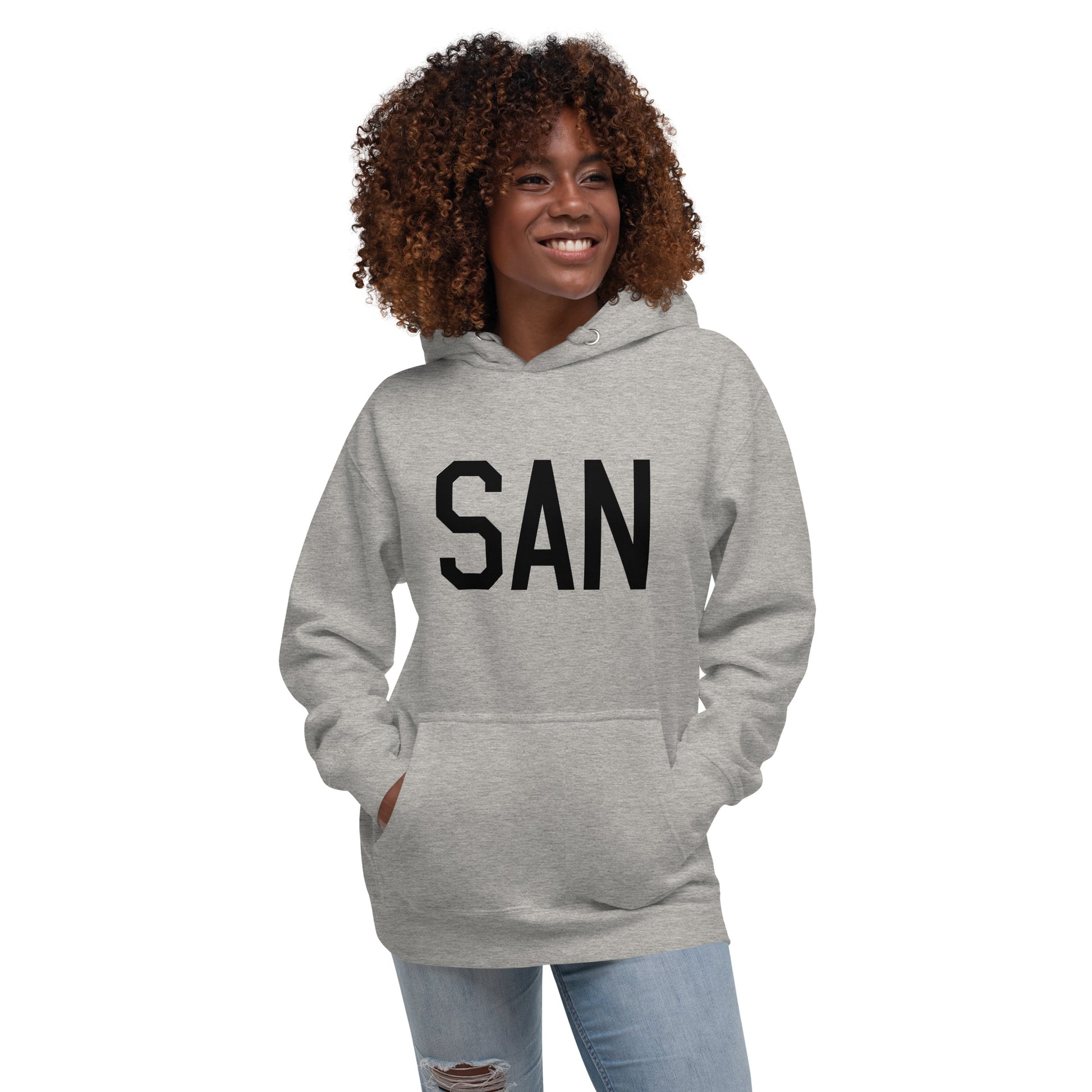 Premium Hoodie - Black Graphic • SAN San Diego • YHM Designs - Image 05