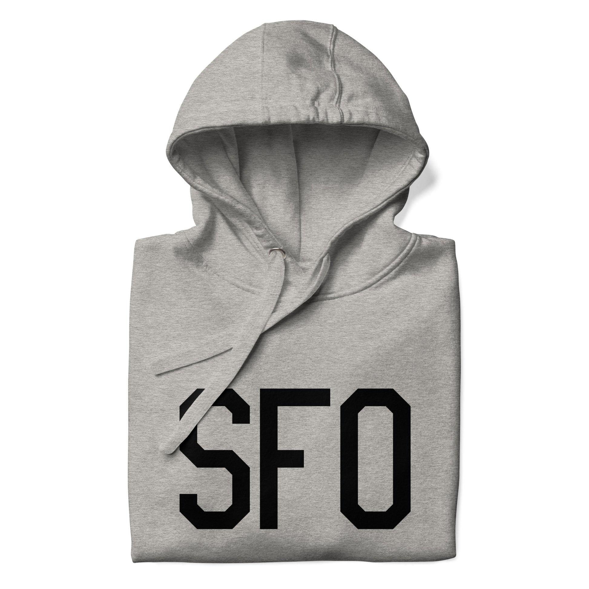 Premium Hoodie - Black Graphic • SFO San Francisco • YHM Designs - Image 03