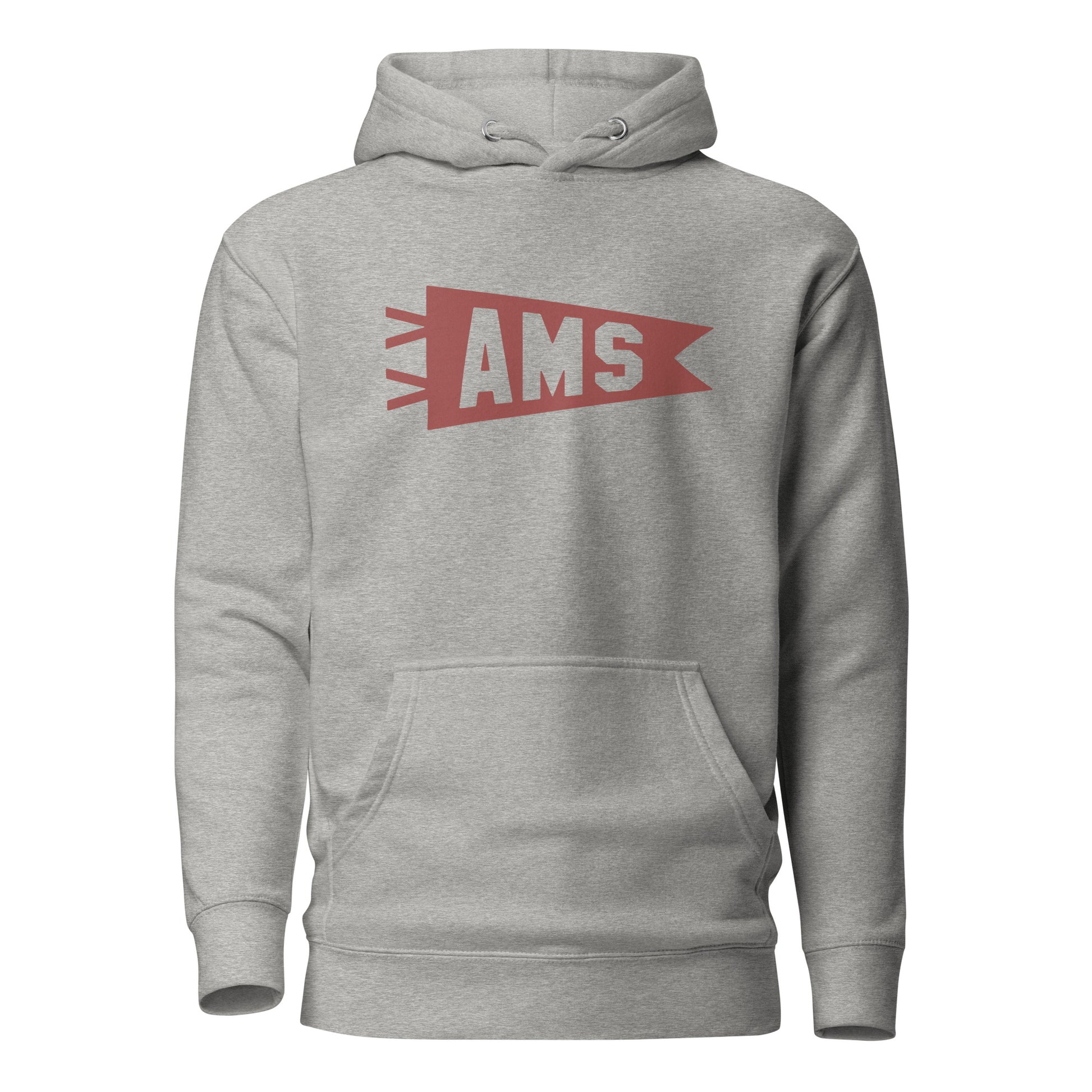 Airport Code Premium Hoodie - Terracotta Graphic • AMS Amsterdam • YHM Designs - Image 07