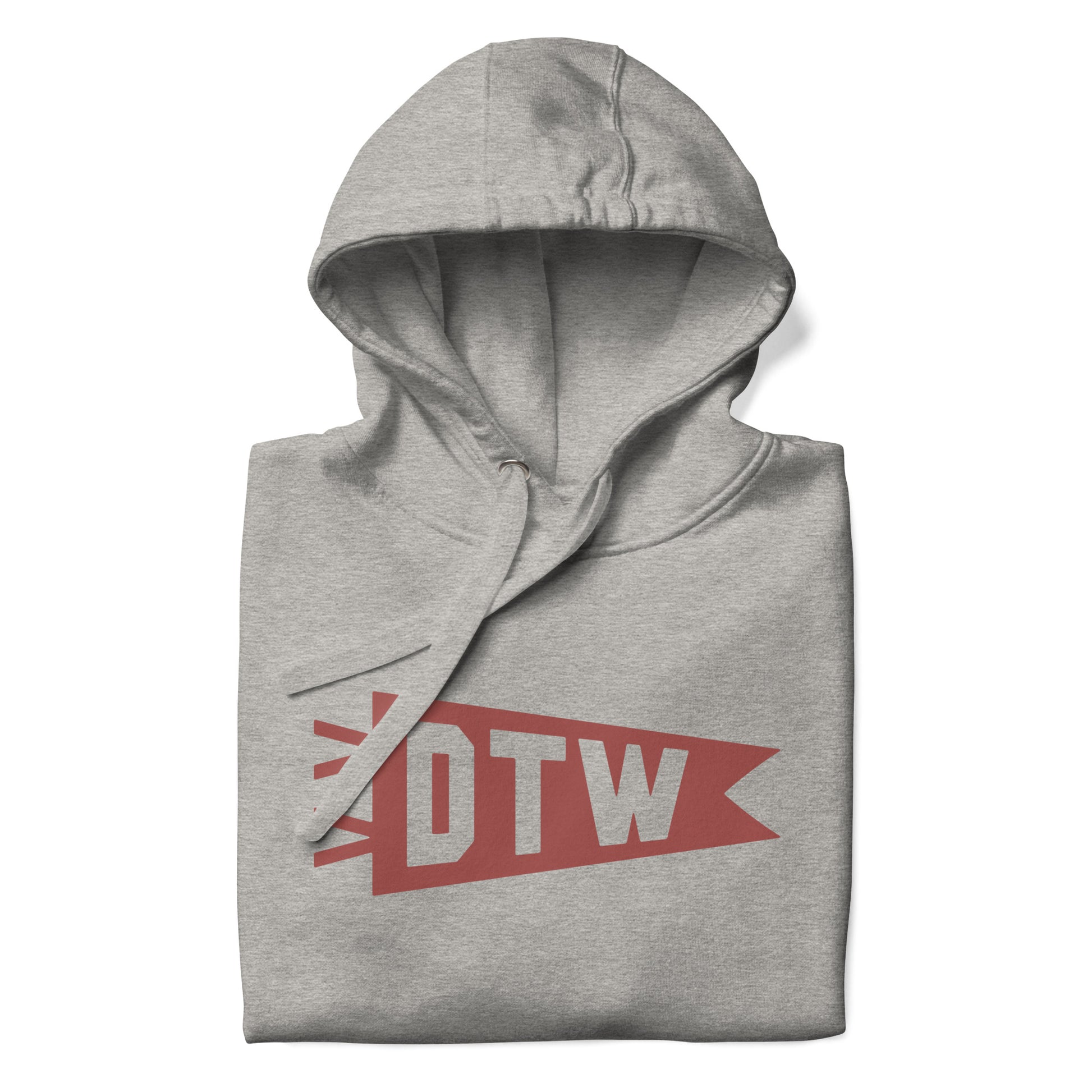 Airport Code Premium Hoodie - Terracotta Graphic • DTW Detroit • YHM Designs - Image 08