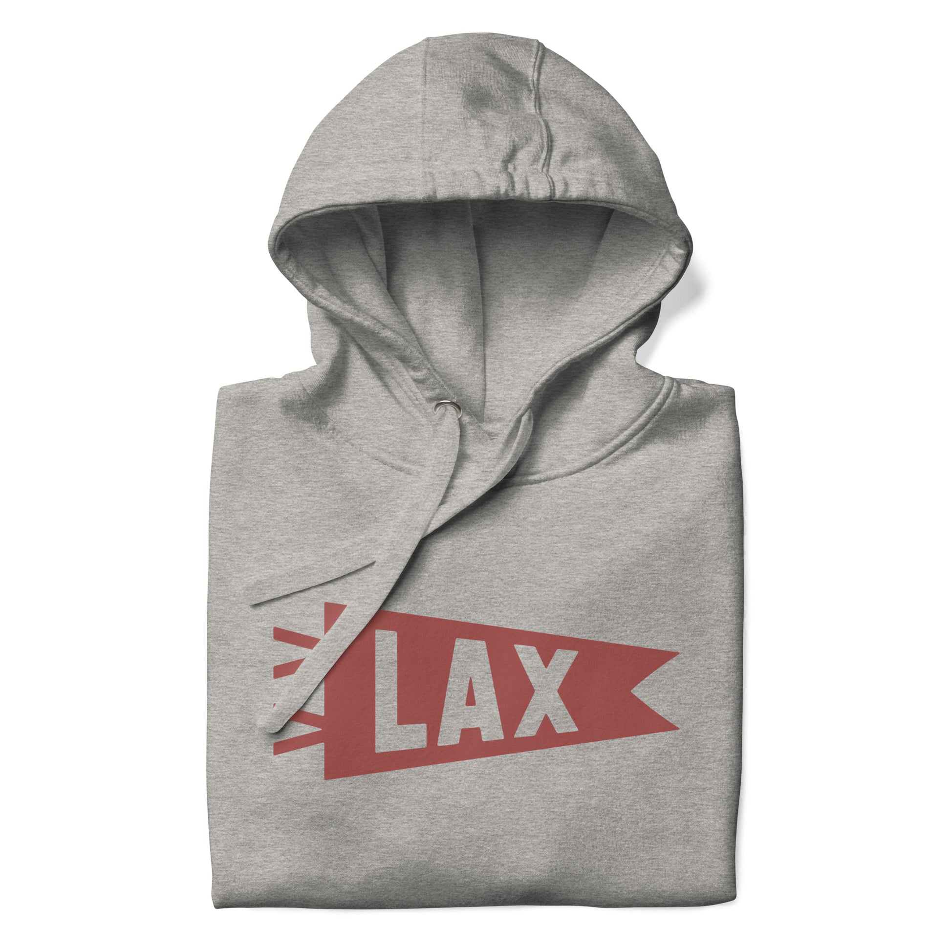 Airport Code Premium Hoodie - Terracotta Graphic • LAX Los Angeles • YHM Designs - Image 08