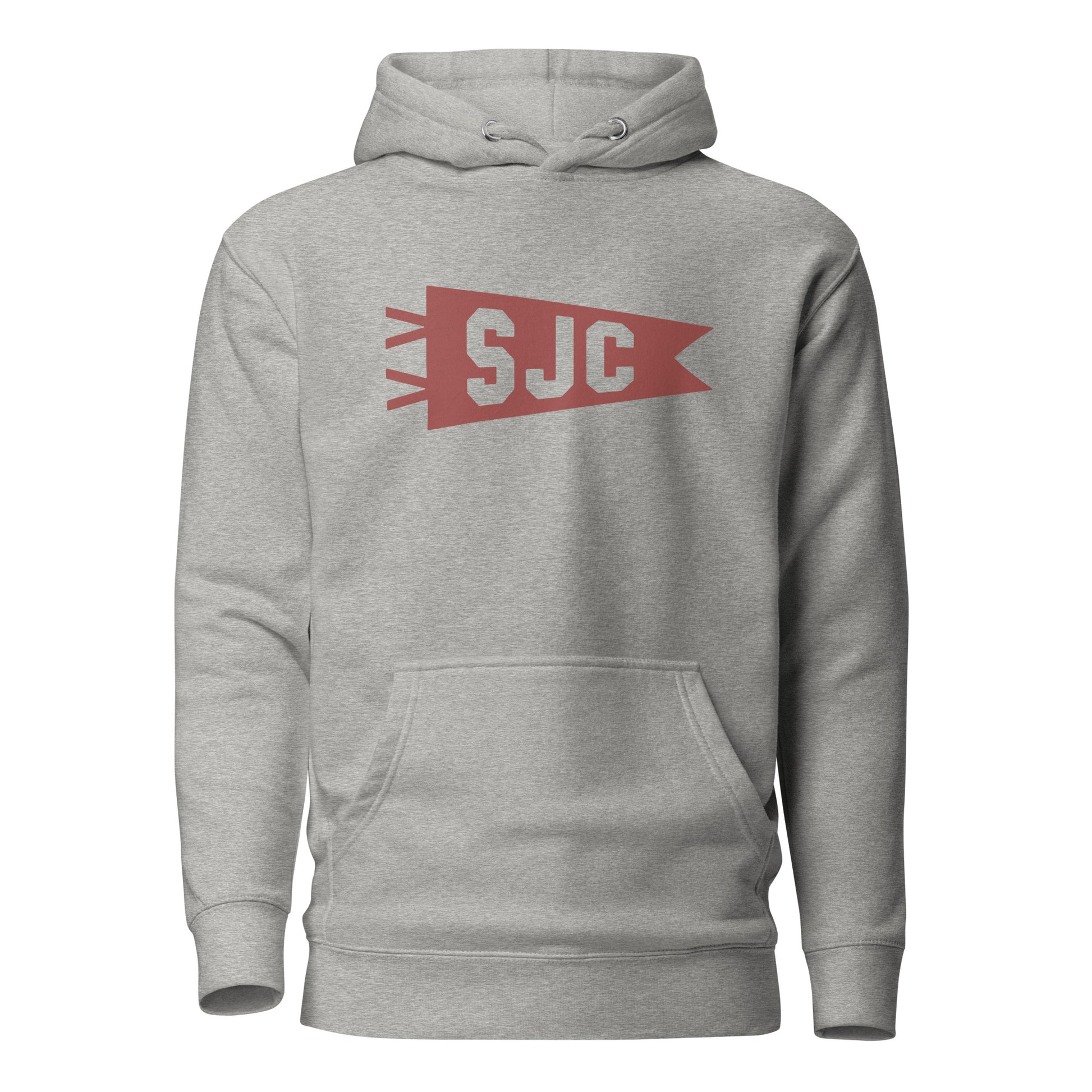 SJC San Jose Premium Hoodie • Banner Design in Terracotta Red • YHM Designs - Image 07